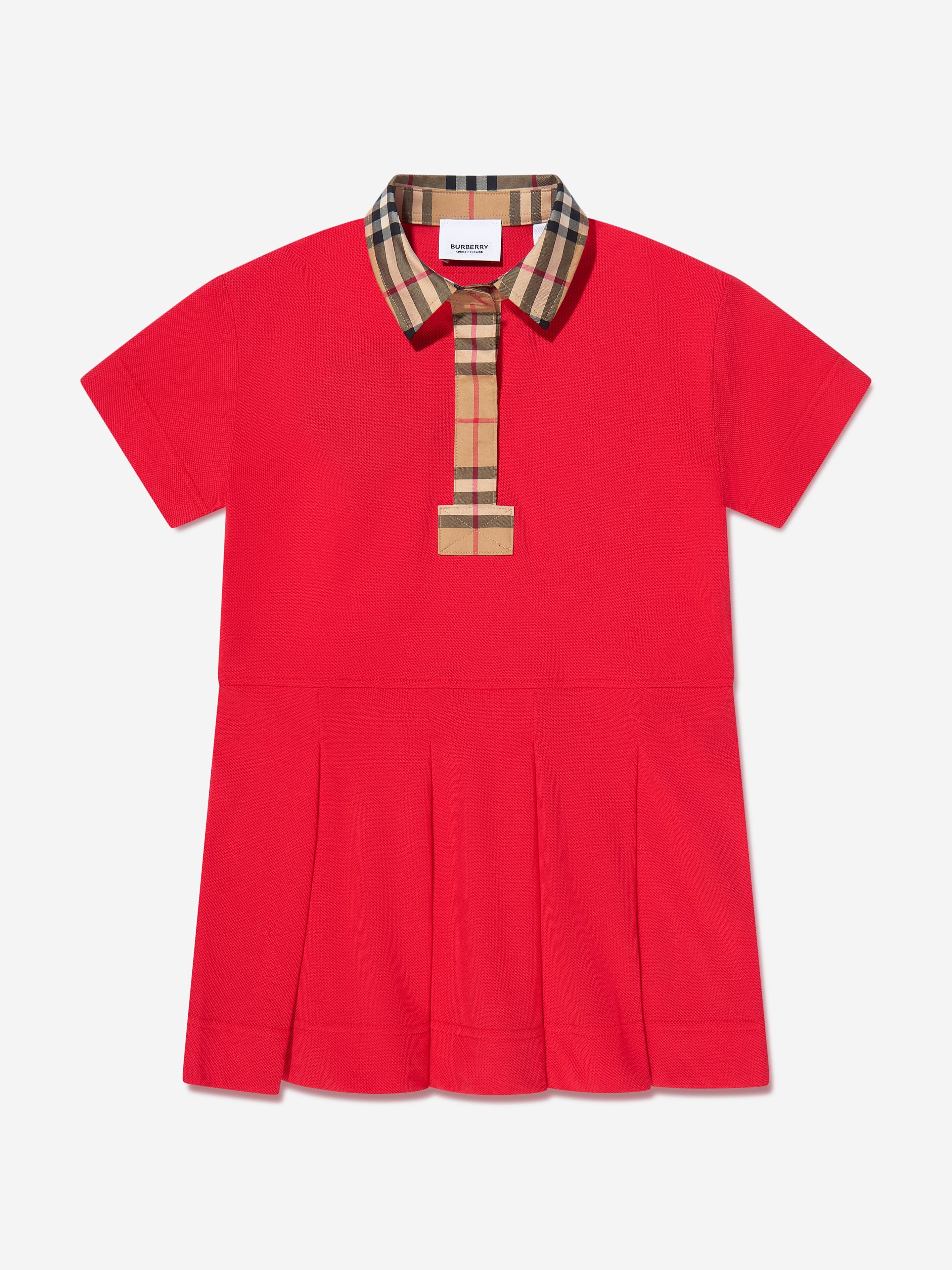 Burberry Girls Sigrid Polo Dress In Red