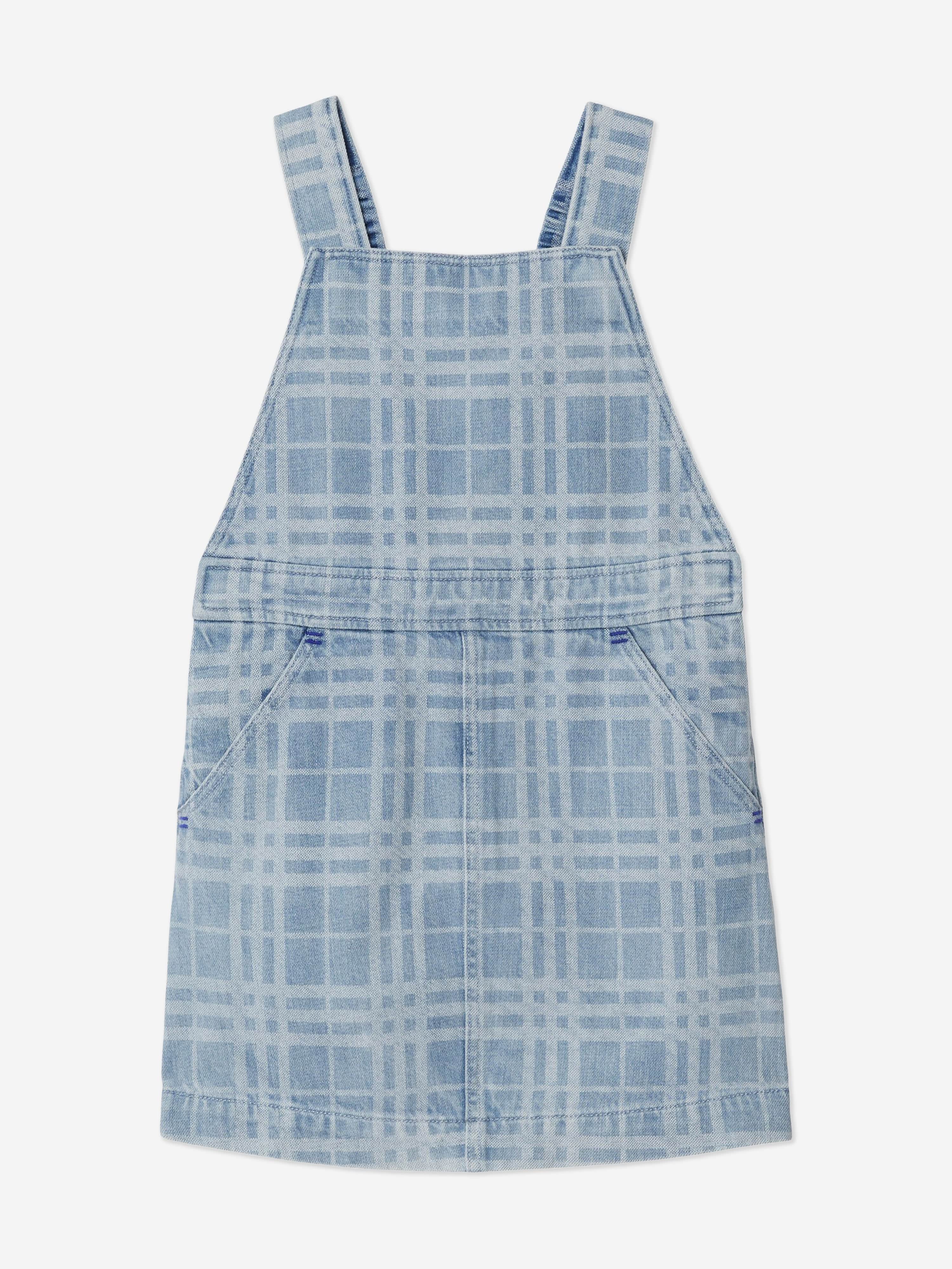 Burberry Girls Check Martine Pinafore Dress in Blue