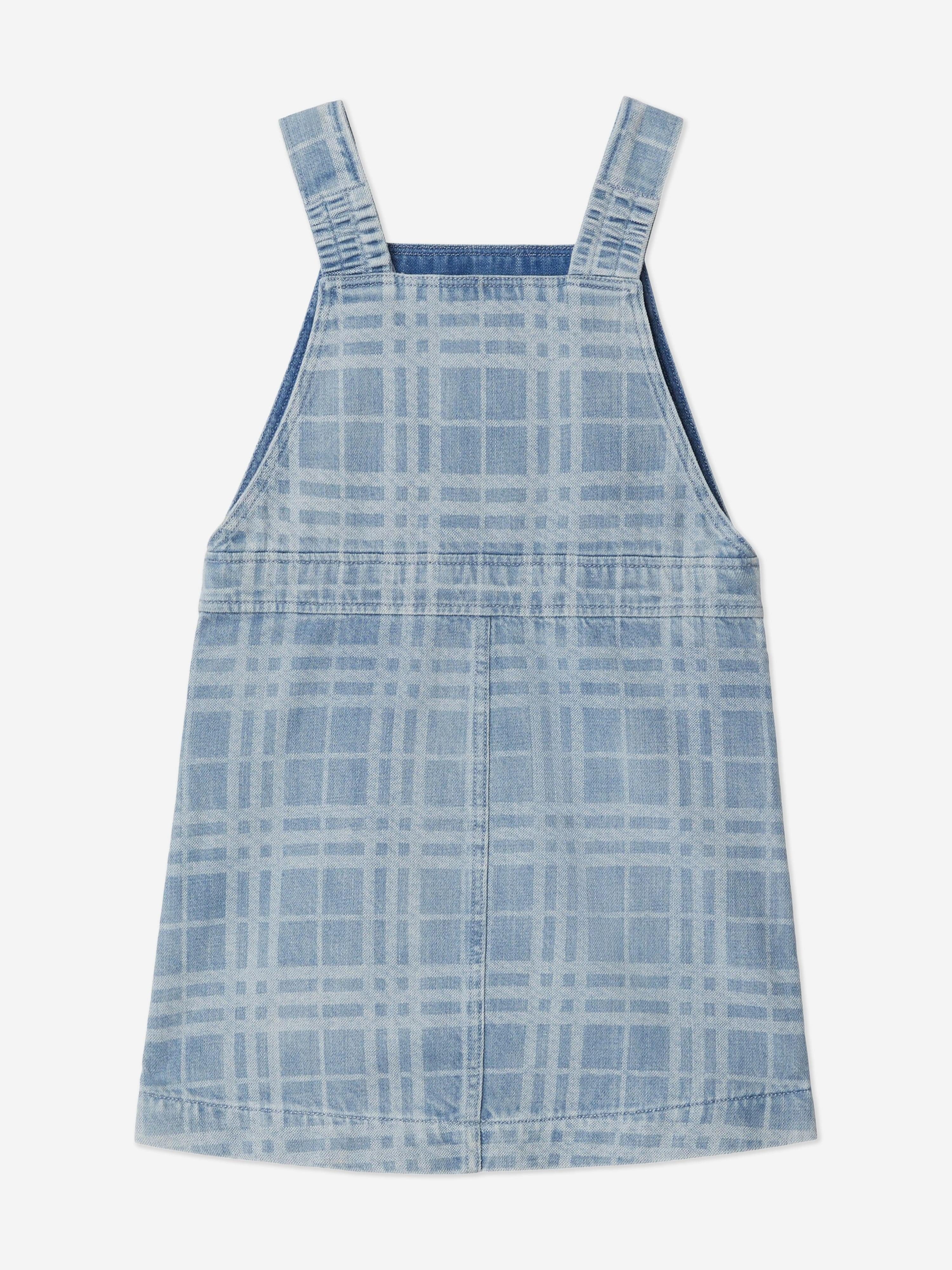 Burberry Girls Check Martine Pinafore Dress in Blue