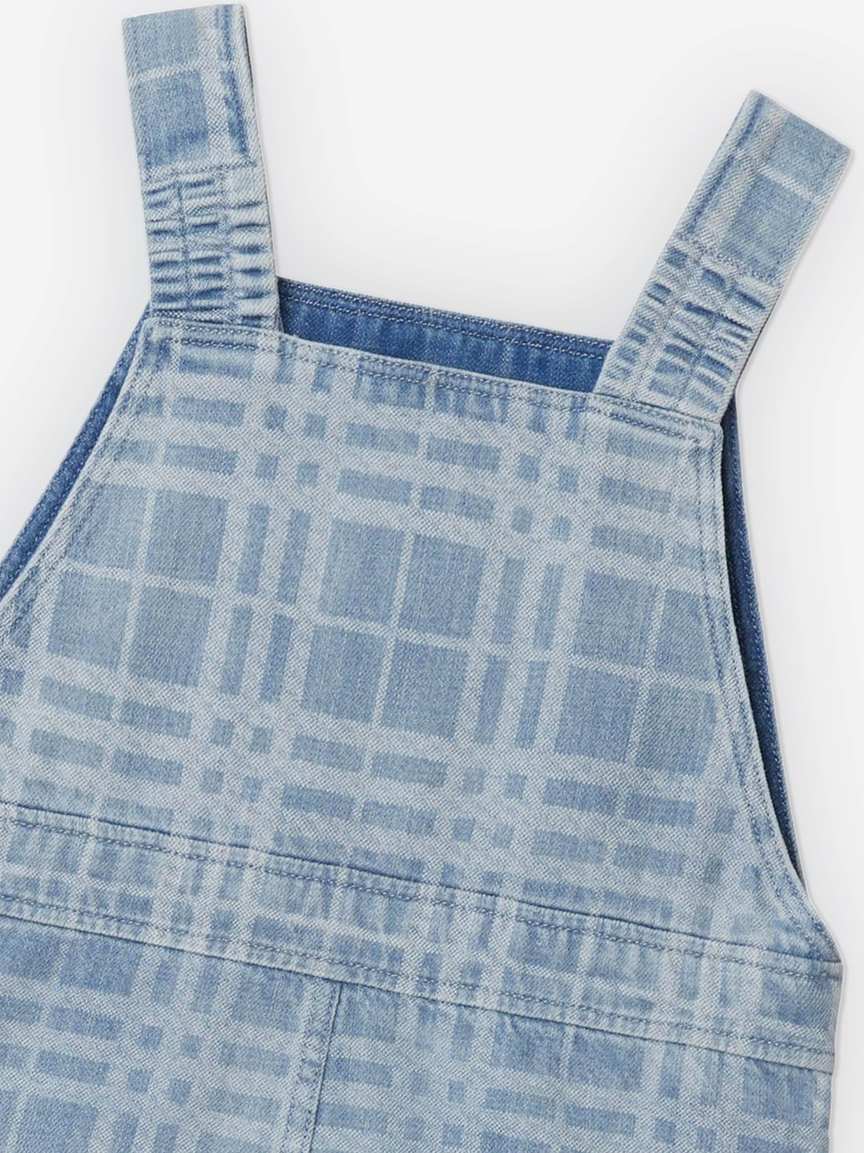 Burberry Girls Check Martine Pinafore Dress in Blue