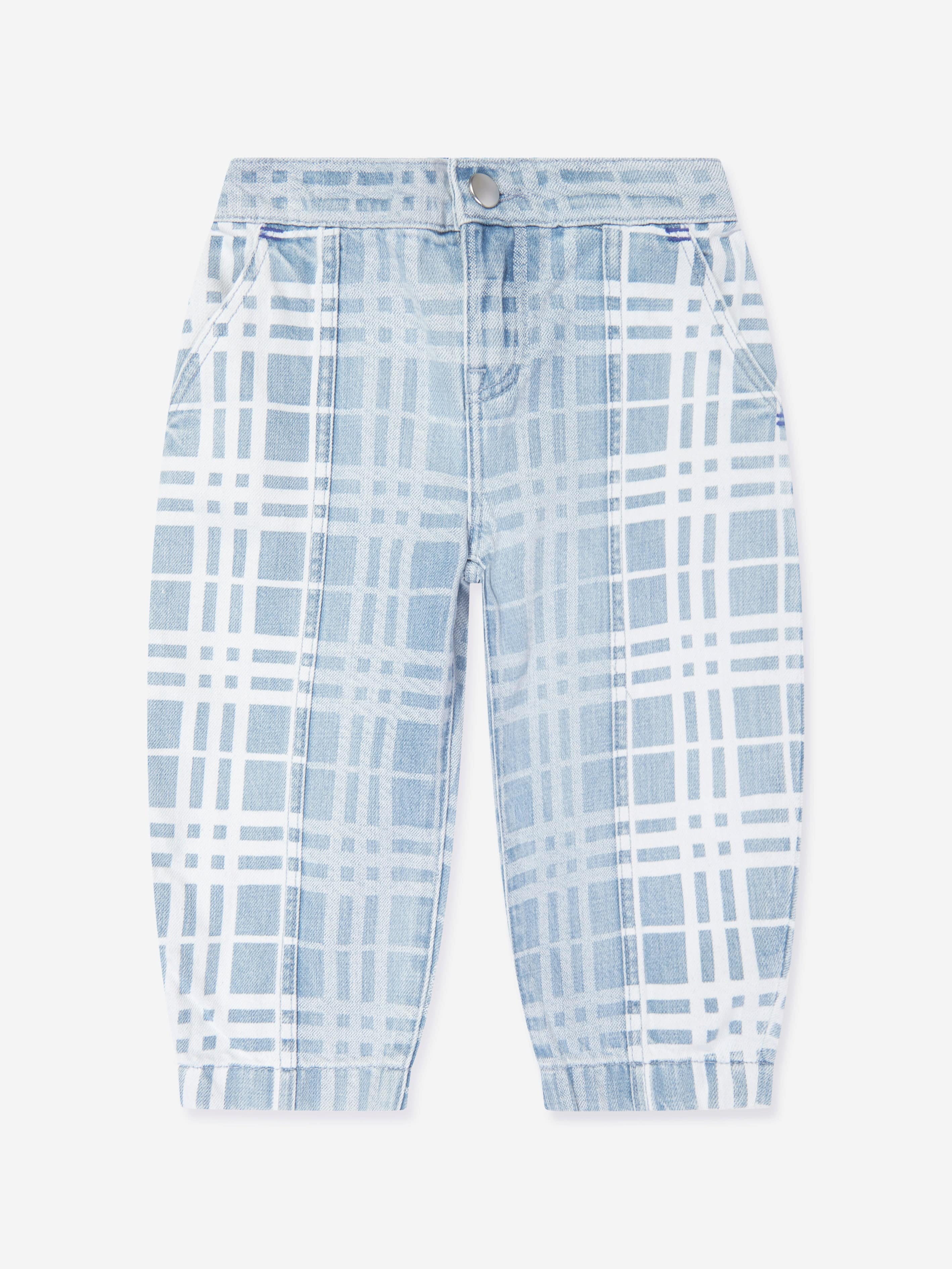 Burberry Girls Check Jasmine Trousers in Blue