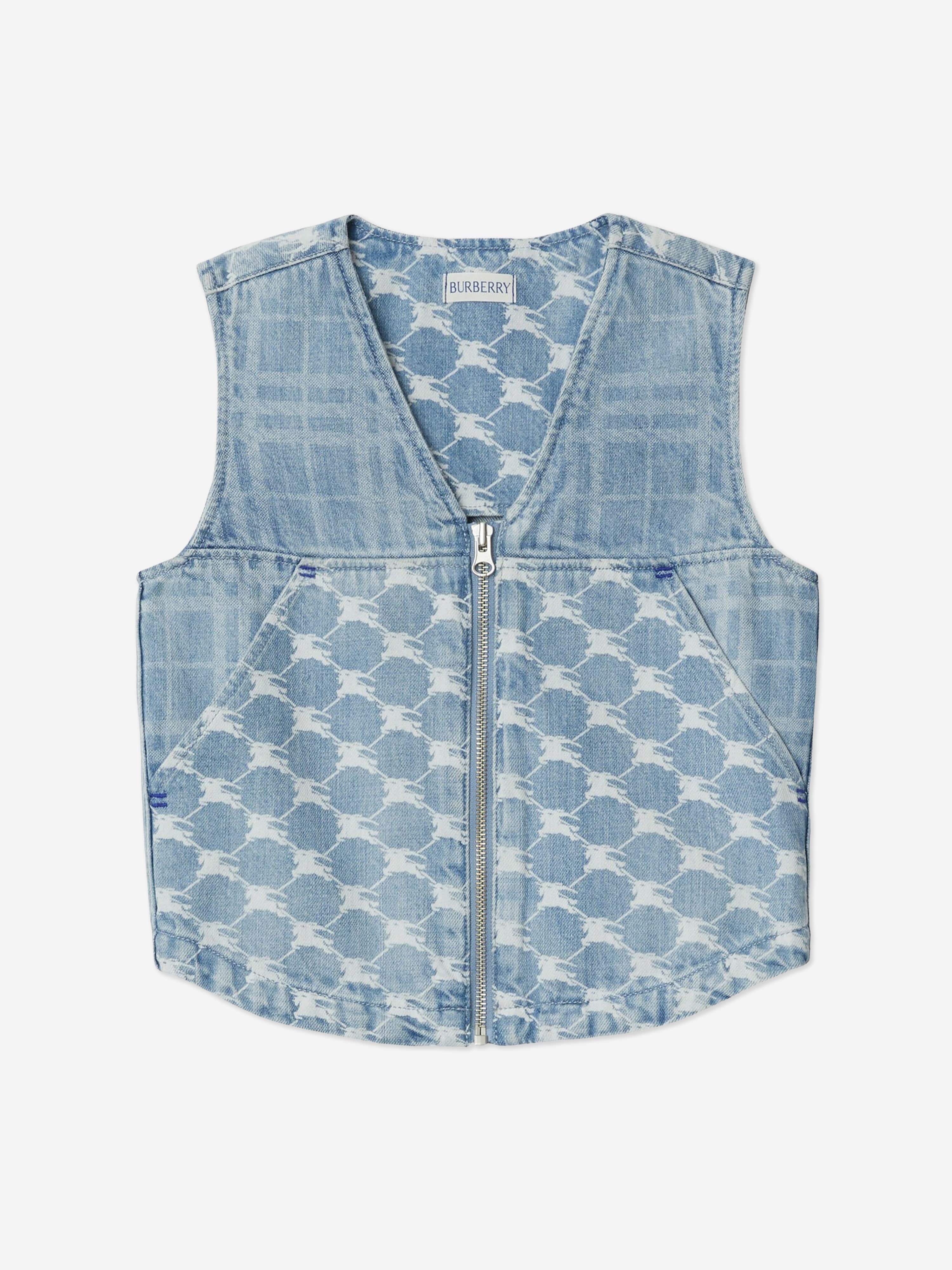 Burberry Girls Wendy Zip Up Gilet in Blue