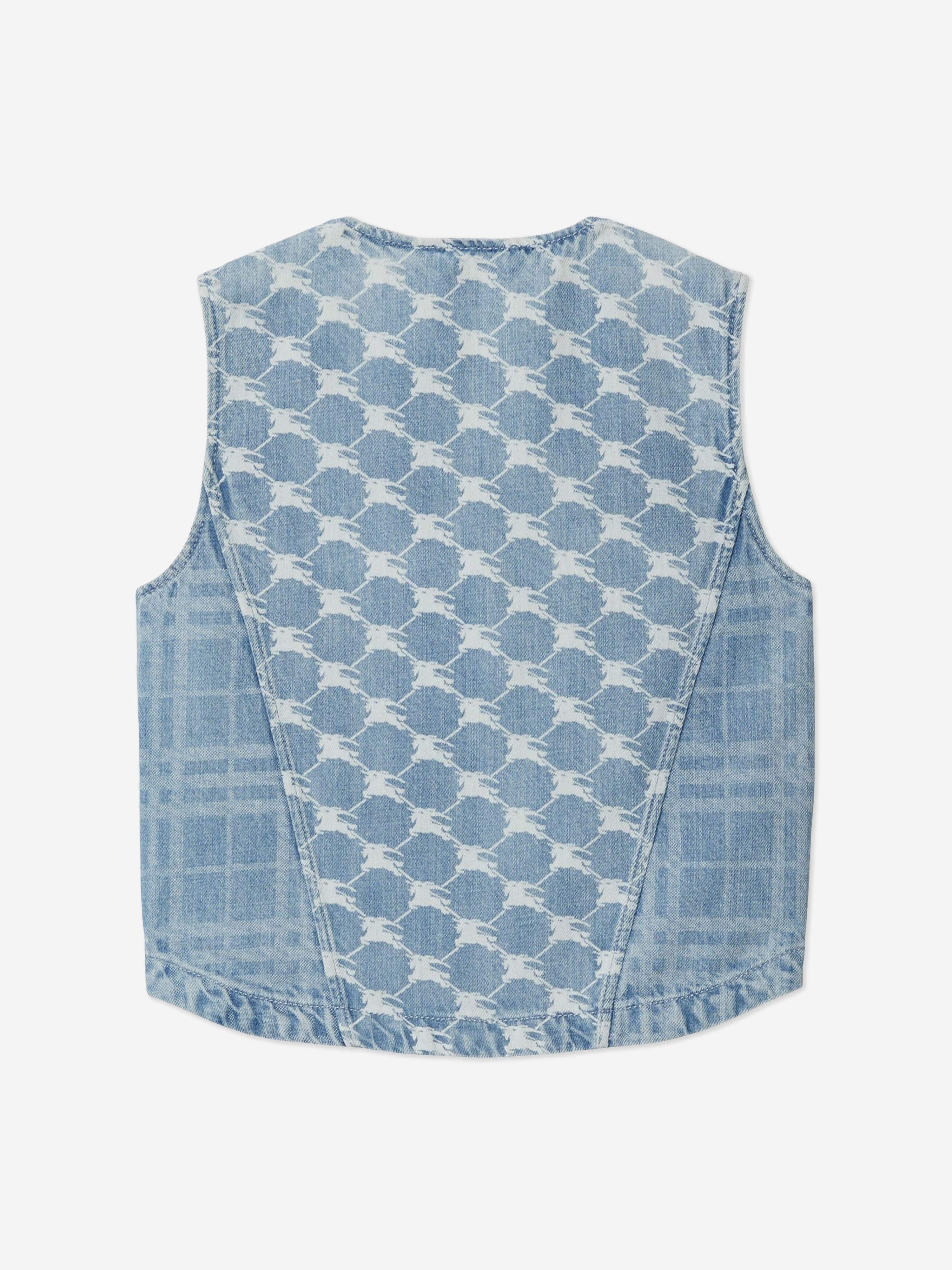 Burberry Girls Wendy Zip Up Gilet in Blue