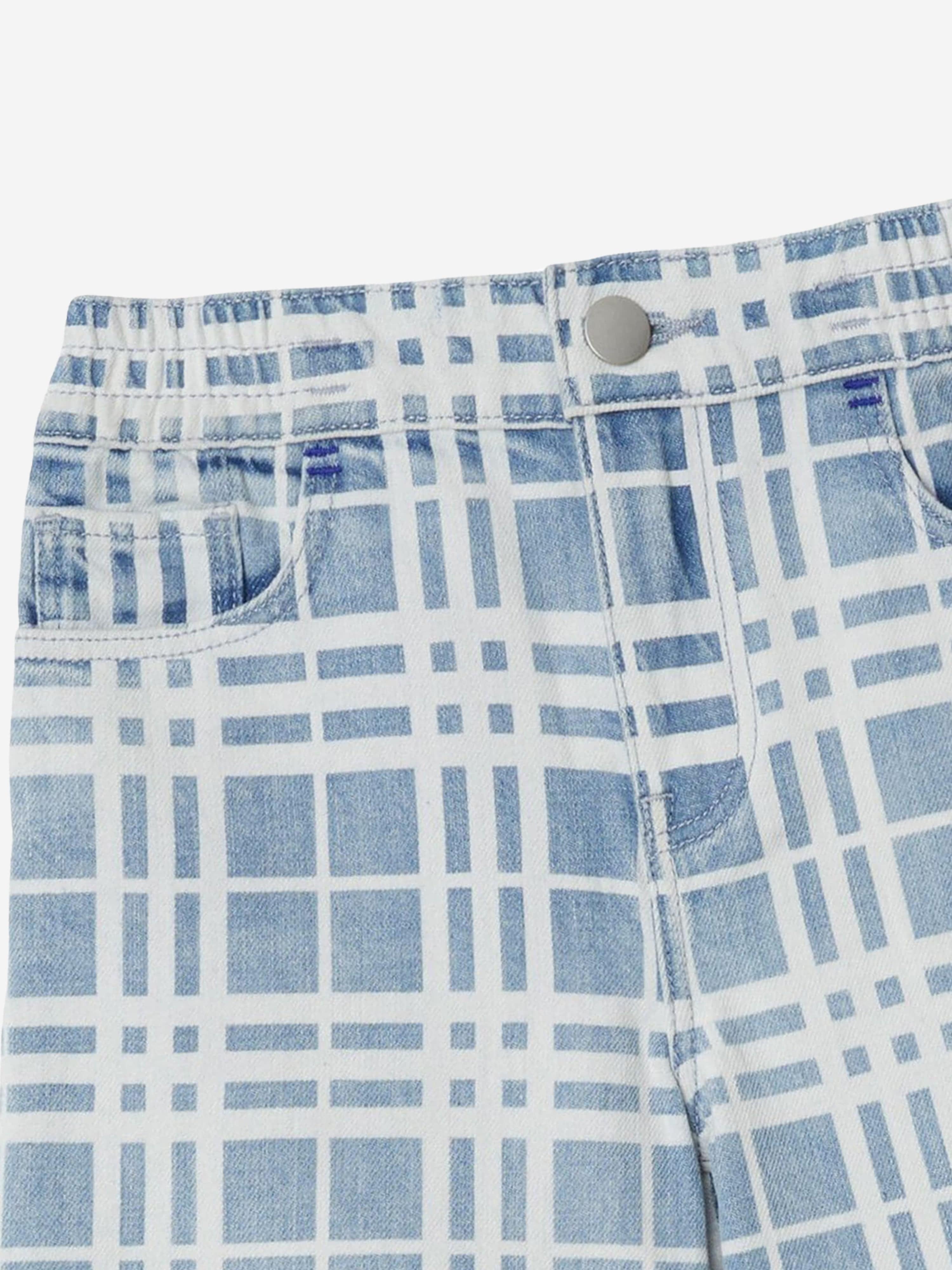 Burberry Boys Check Castel Shorts in Blue