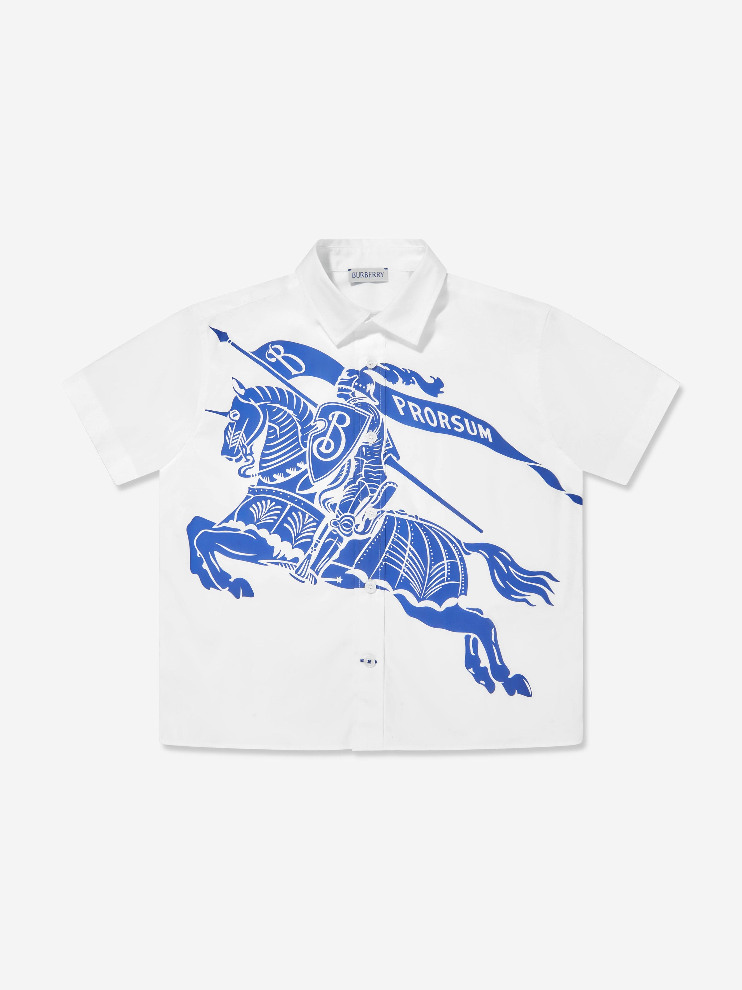 Burberry Boys EKD Logo Devon Shirt in White