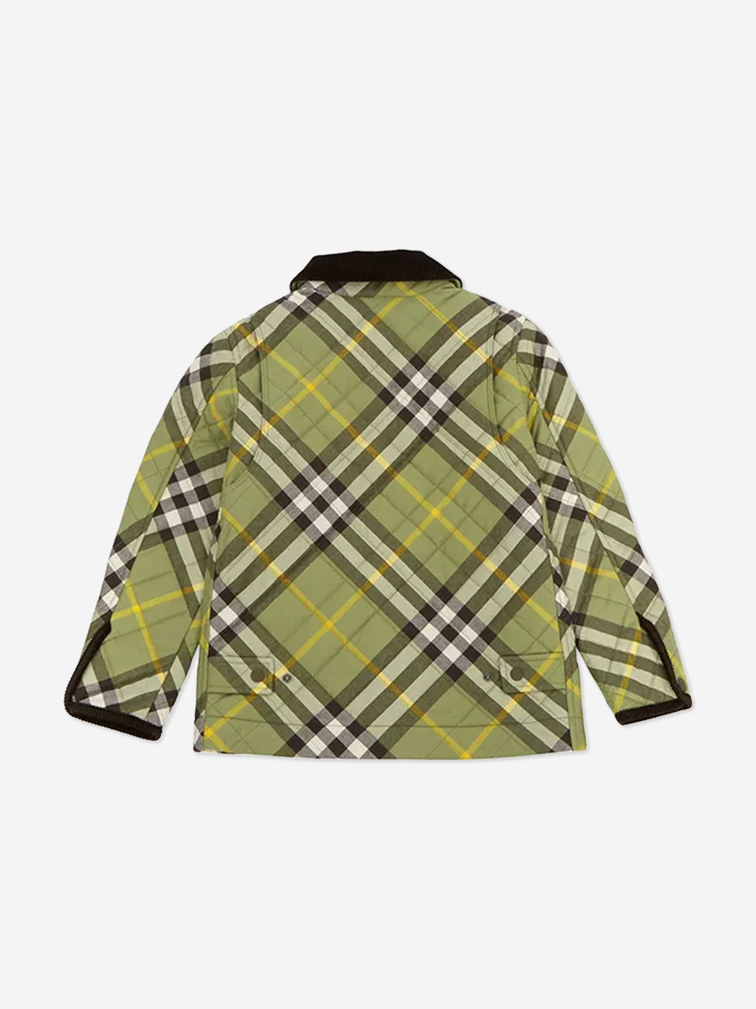 Burberry Boys Check Grayson Jacket in Green