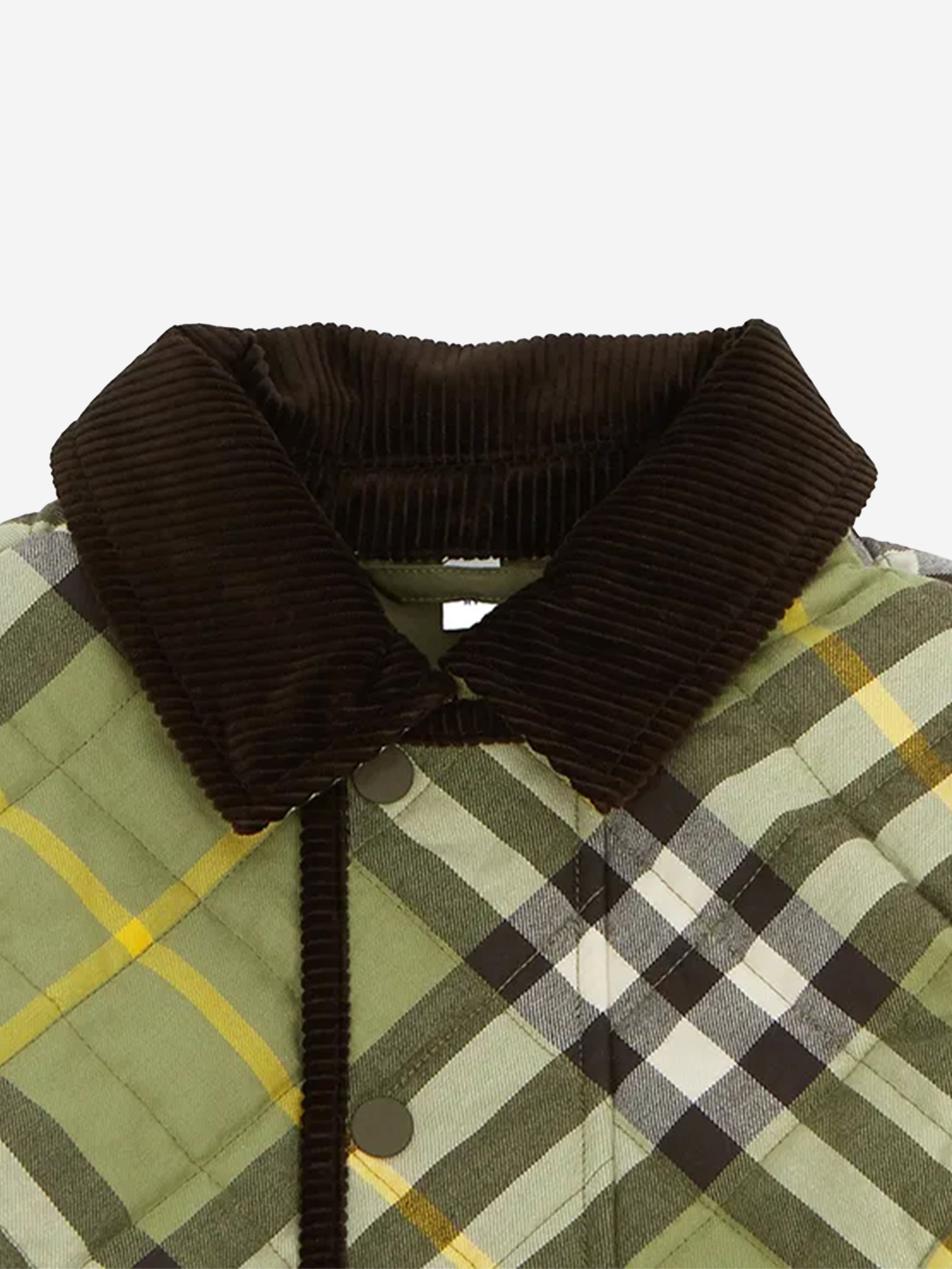 Burberry Boys Check Grayson Jacket in Green