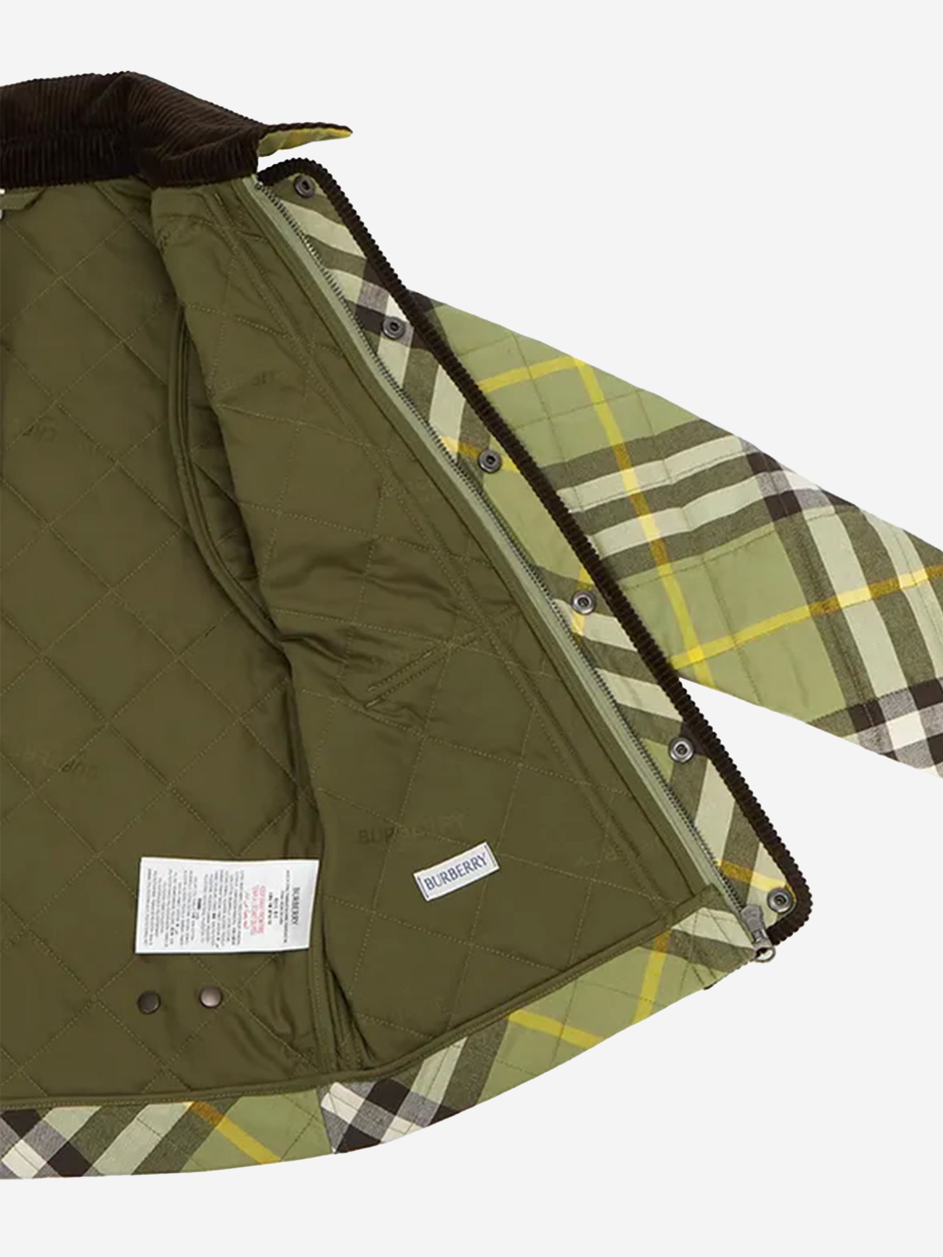 Burberry Boys Check Grayson Jacket in Green