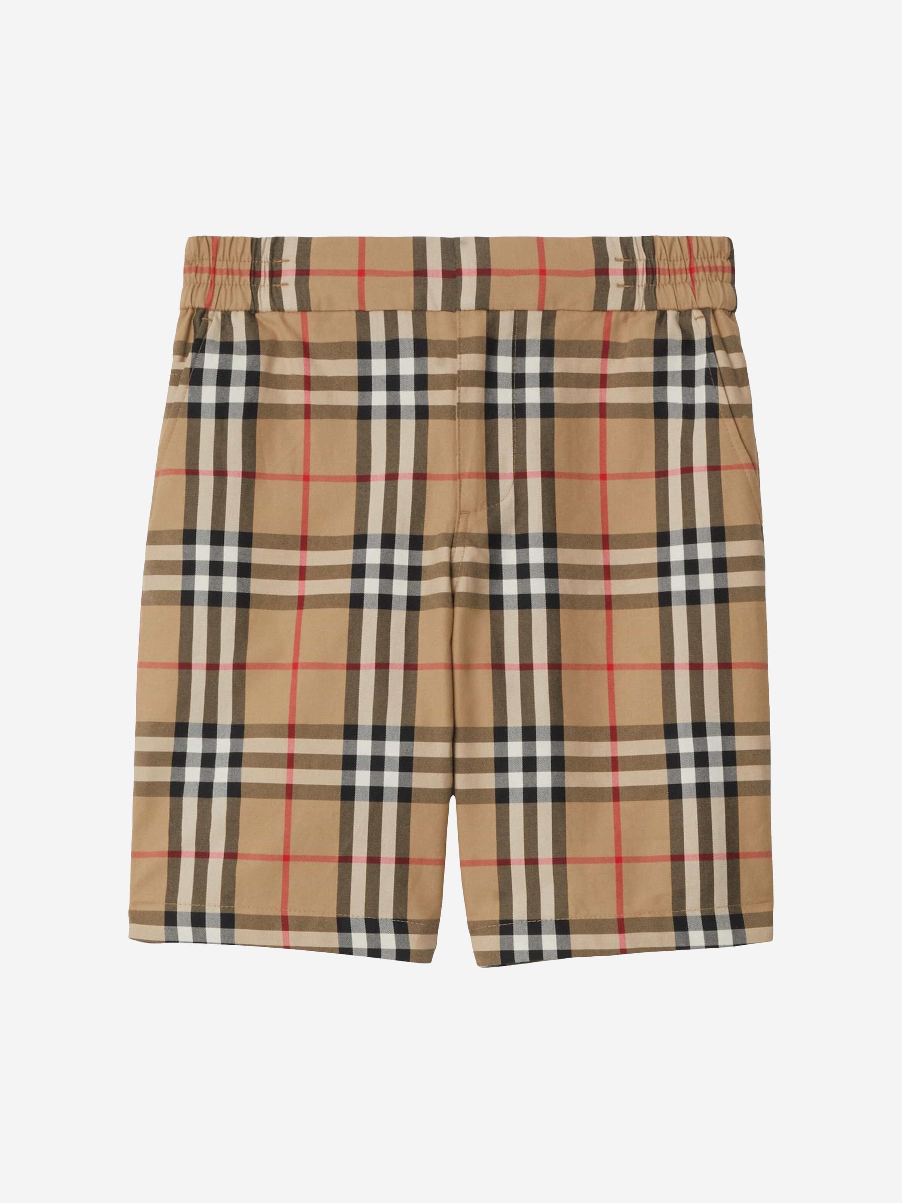 Burberry Boys Vintage Check Hal Shorts in Beige