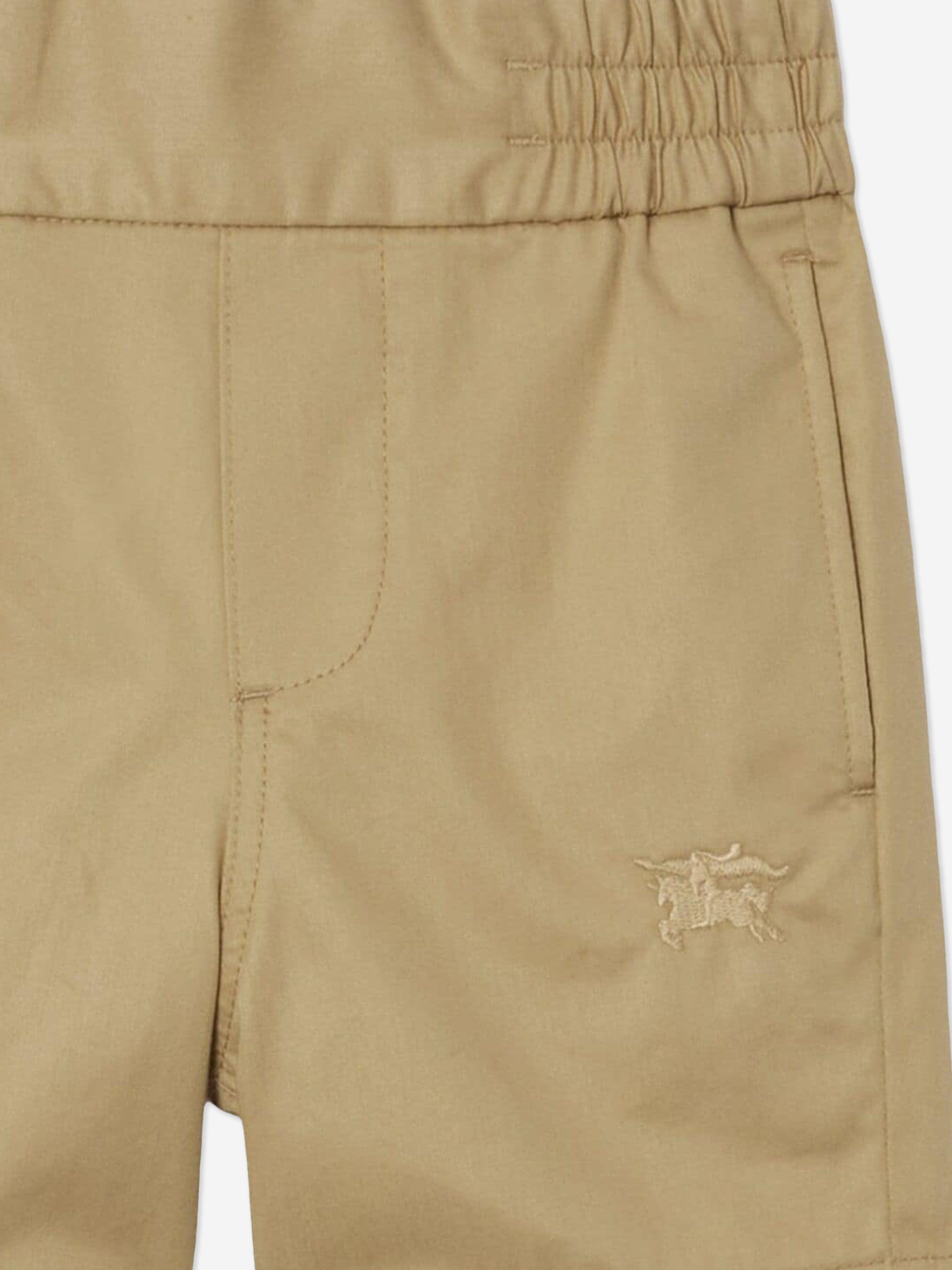 Burberry Boys Travard Logo Shorts in Beige