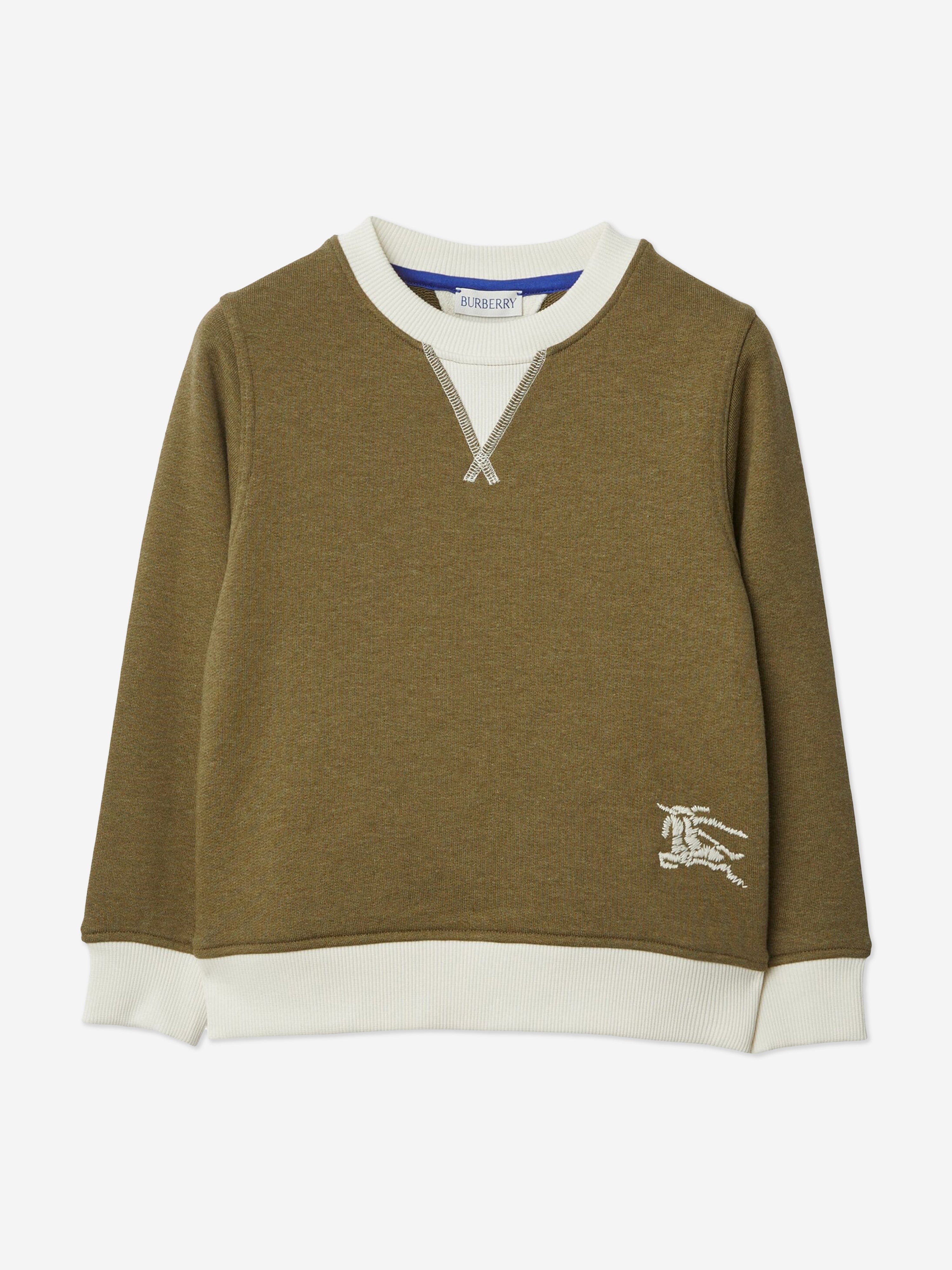 Burberry Boys EKD Box Logo Sweatshirt in Green