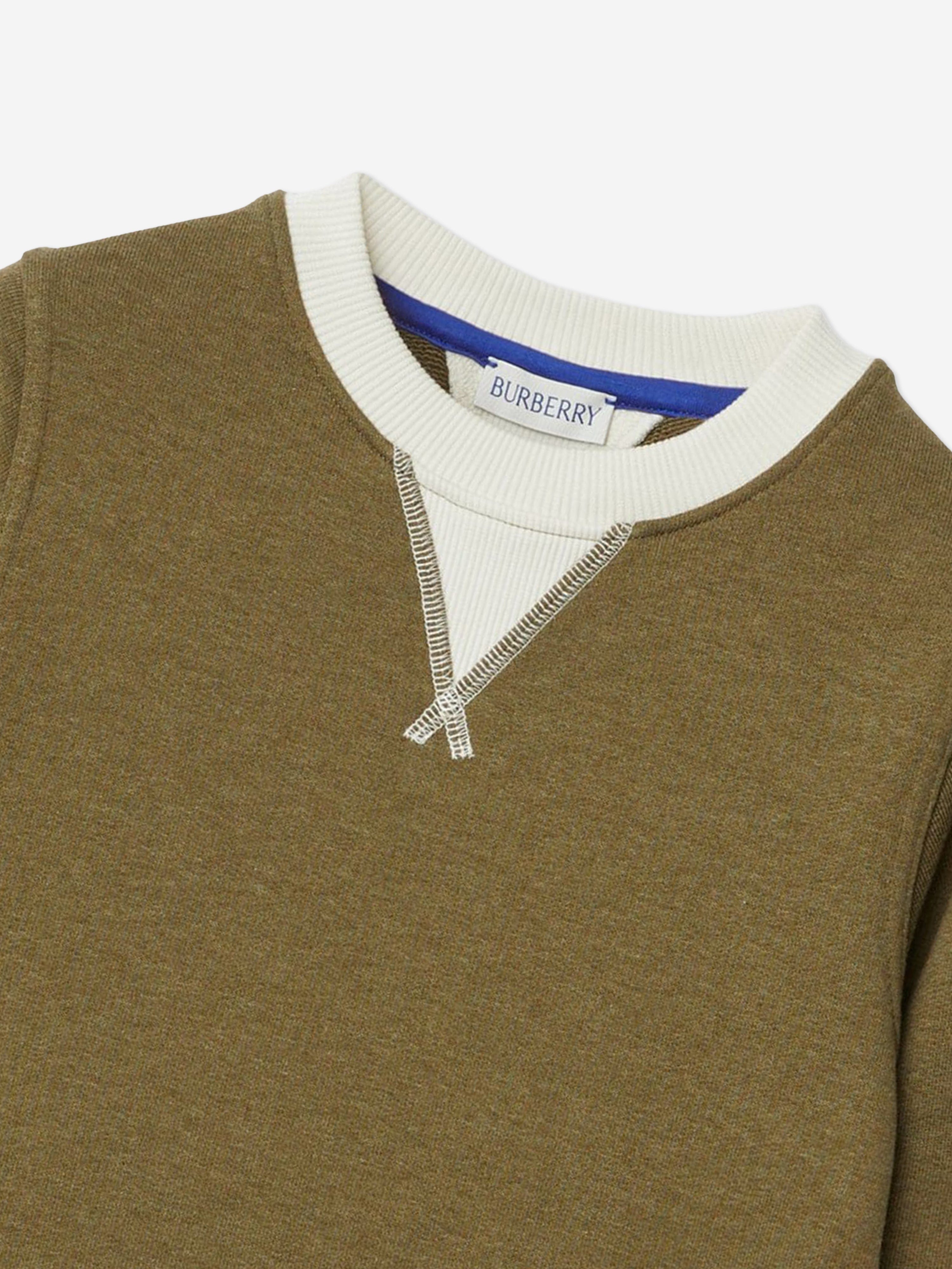 Burberry Boys EKD Box Logo Sweatshirt in Green