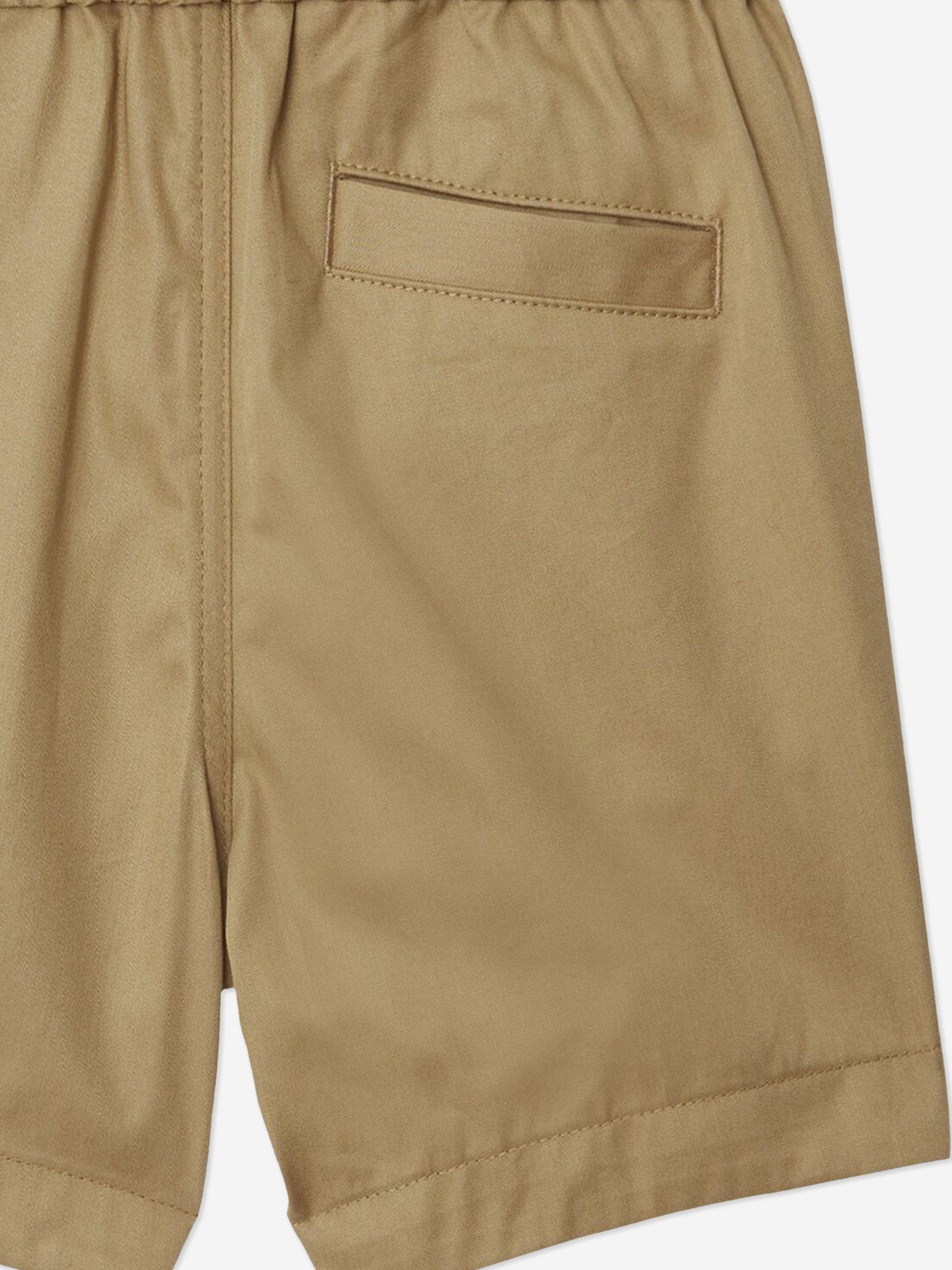 Burberry Baby Boys Mini Travard Shorts in Beige