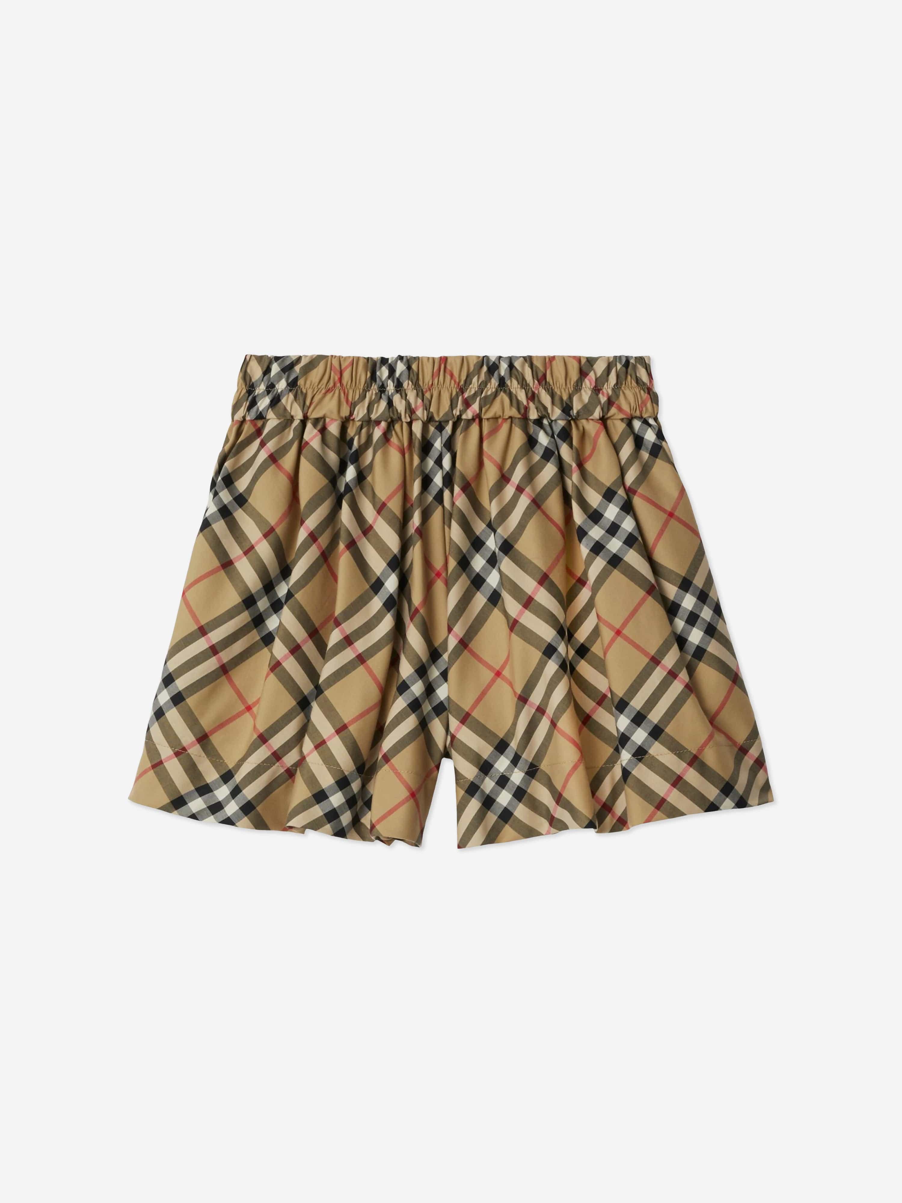 Burberry Girls Archive Check Marcy Shorts in Beige