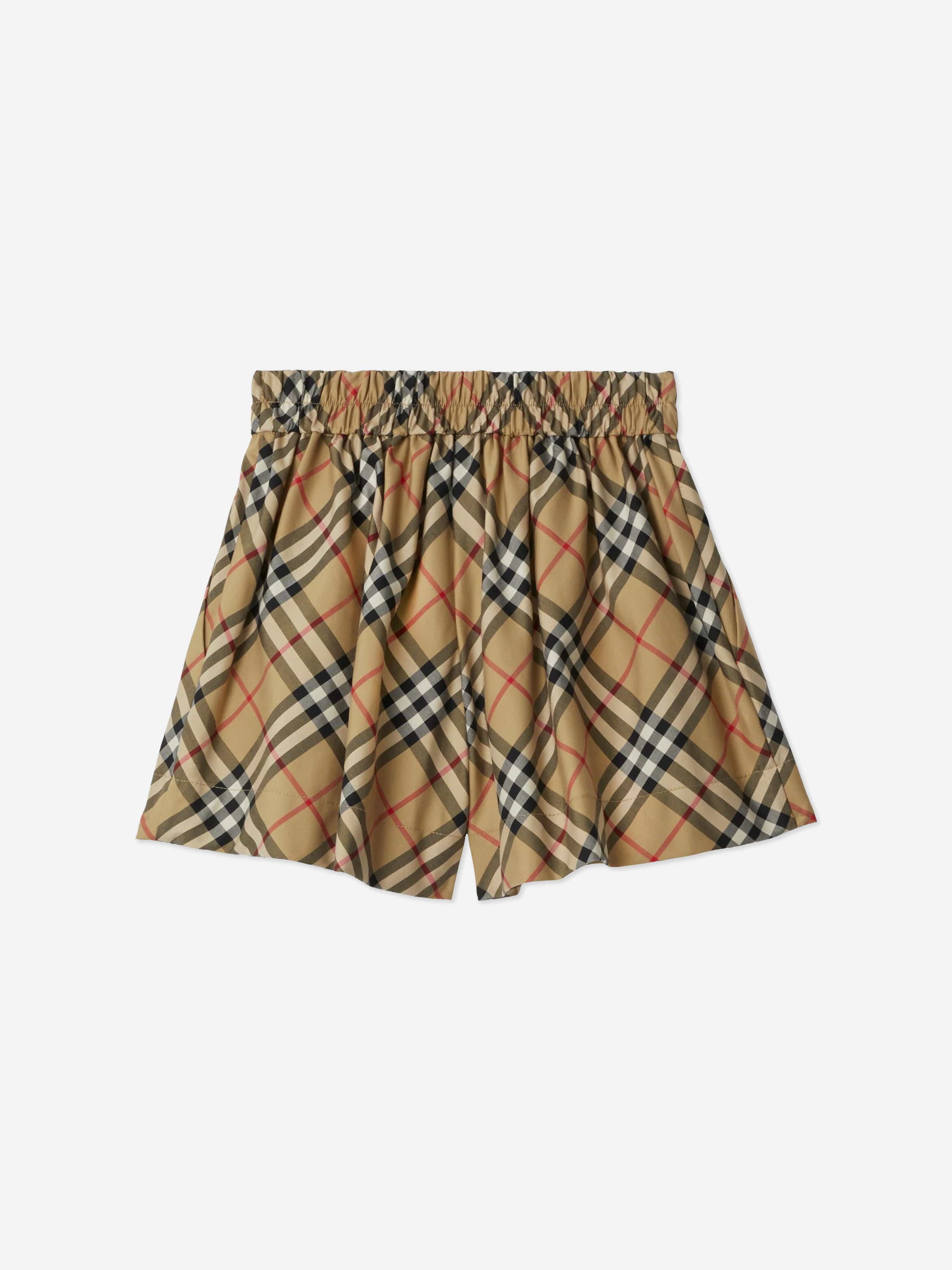 Burberry Girls Archive Check Marcy Shorts in Beige