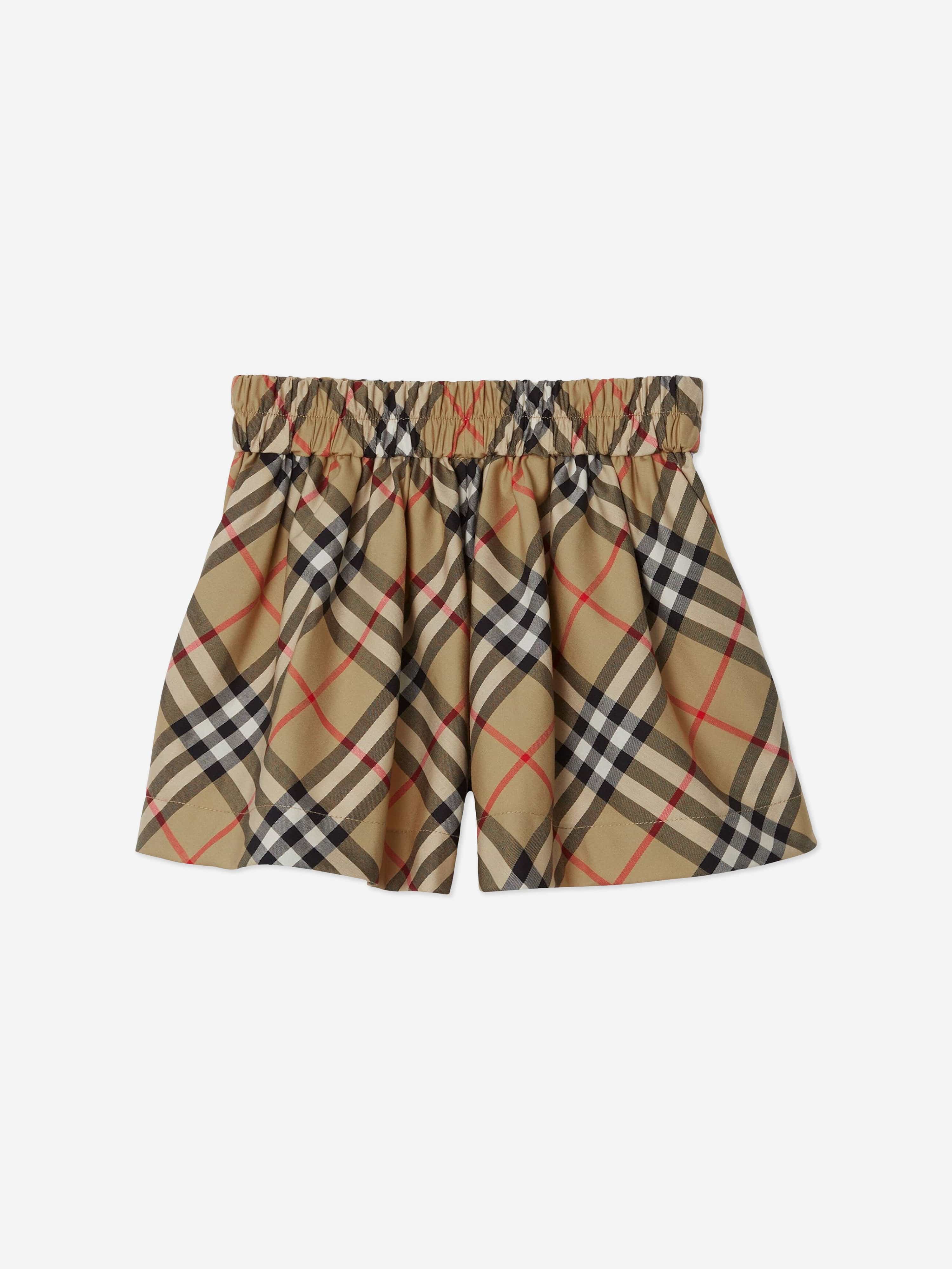 Burberry Baby Girls Archive Check Marcy Shorts in Beige