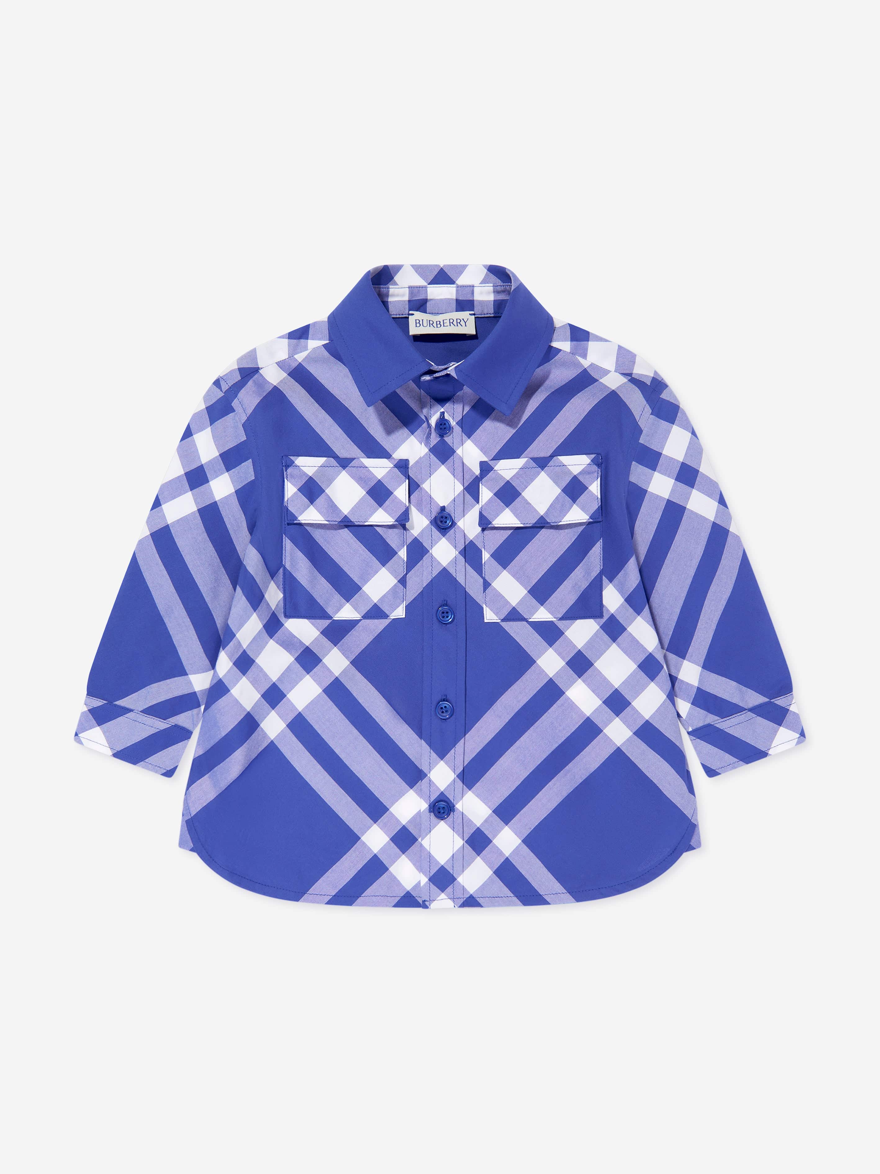 Burberry Baby Boys Check Angelo Shirt in Blue