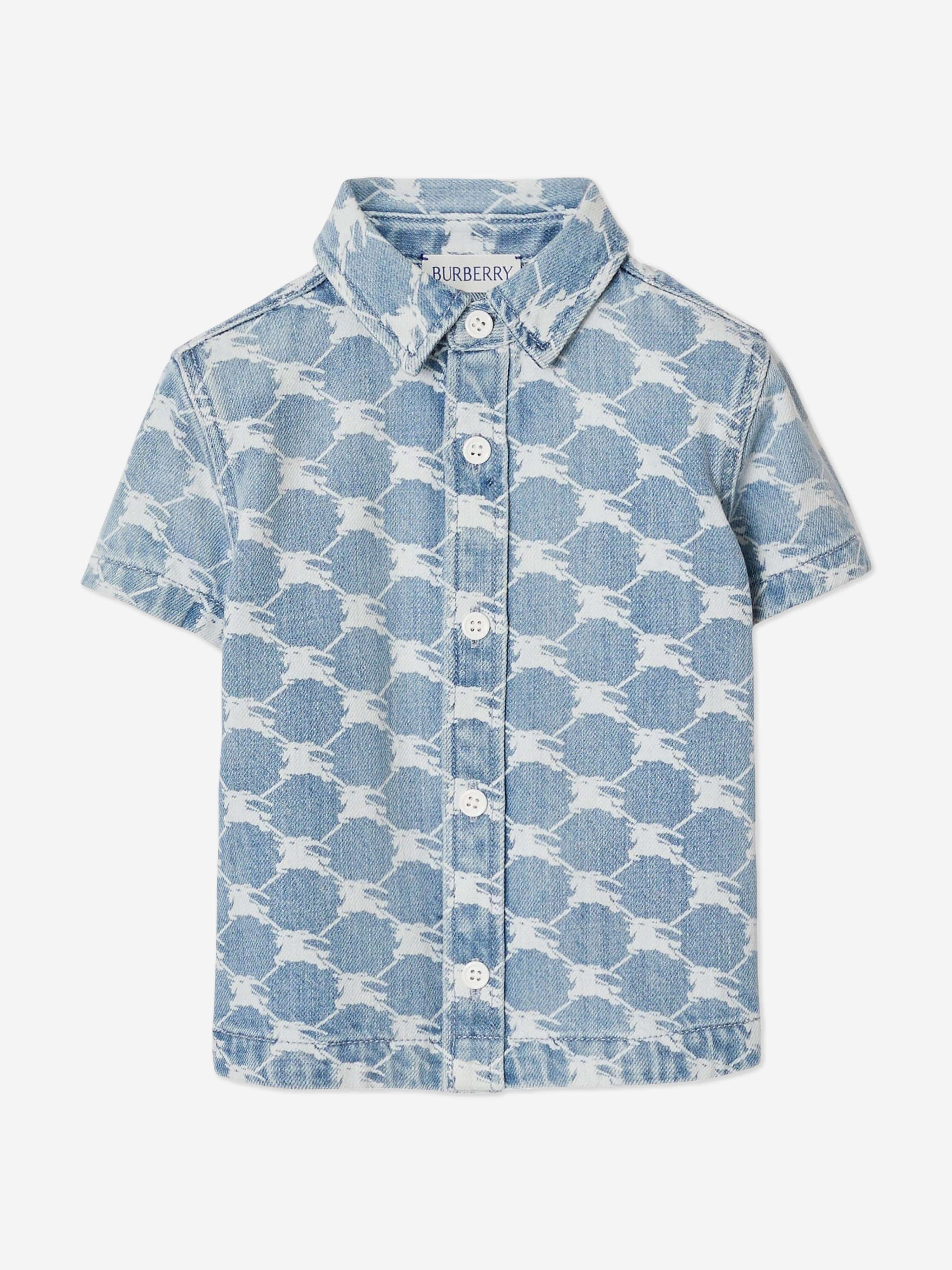 Burberry Baby Boys Mini Alan Shirt in Blue