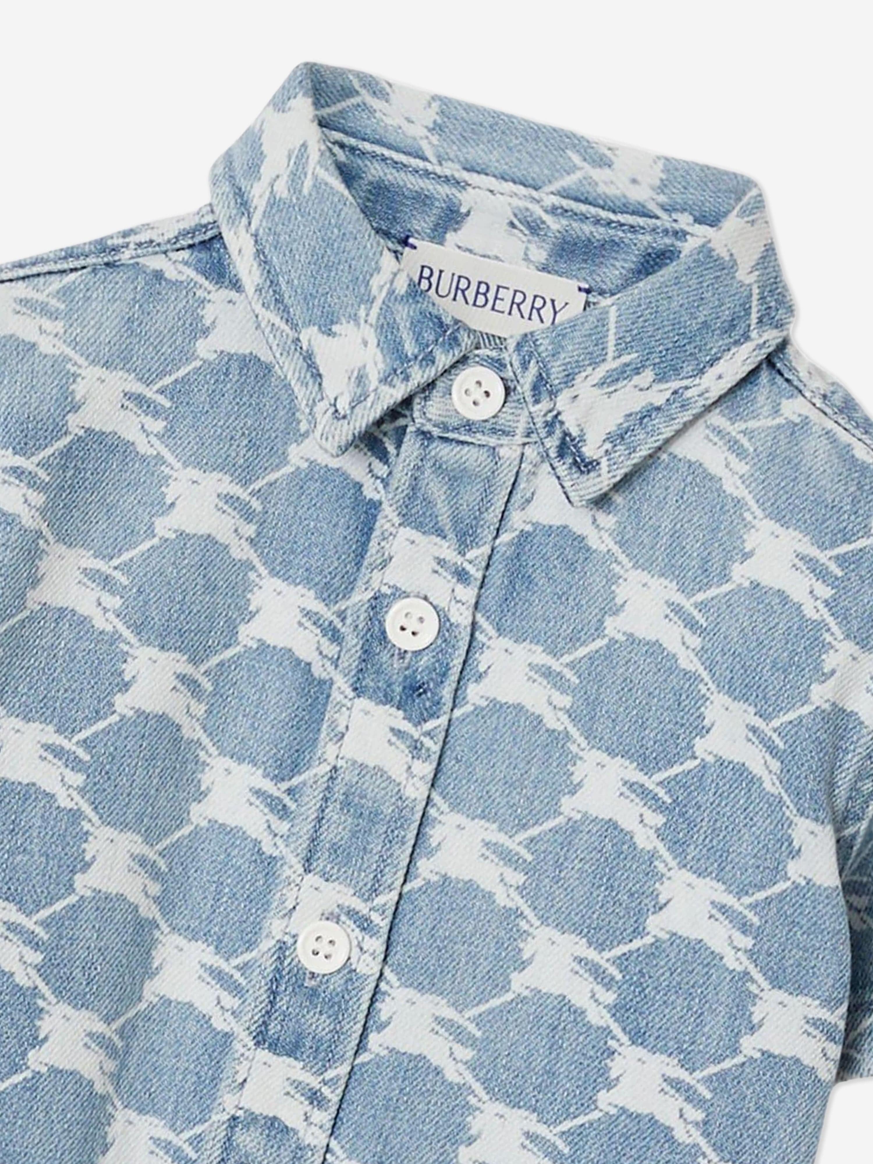 Burberry Baby Boys Mini Alan Shirt in Blue