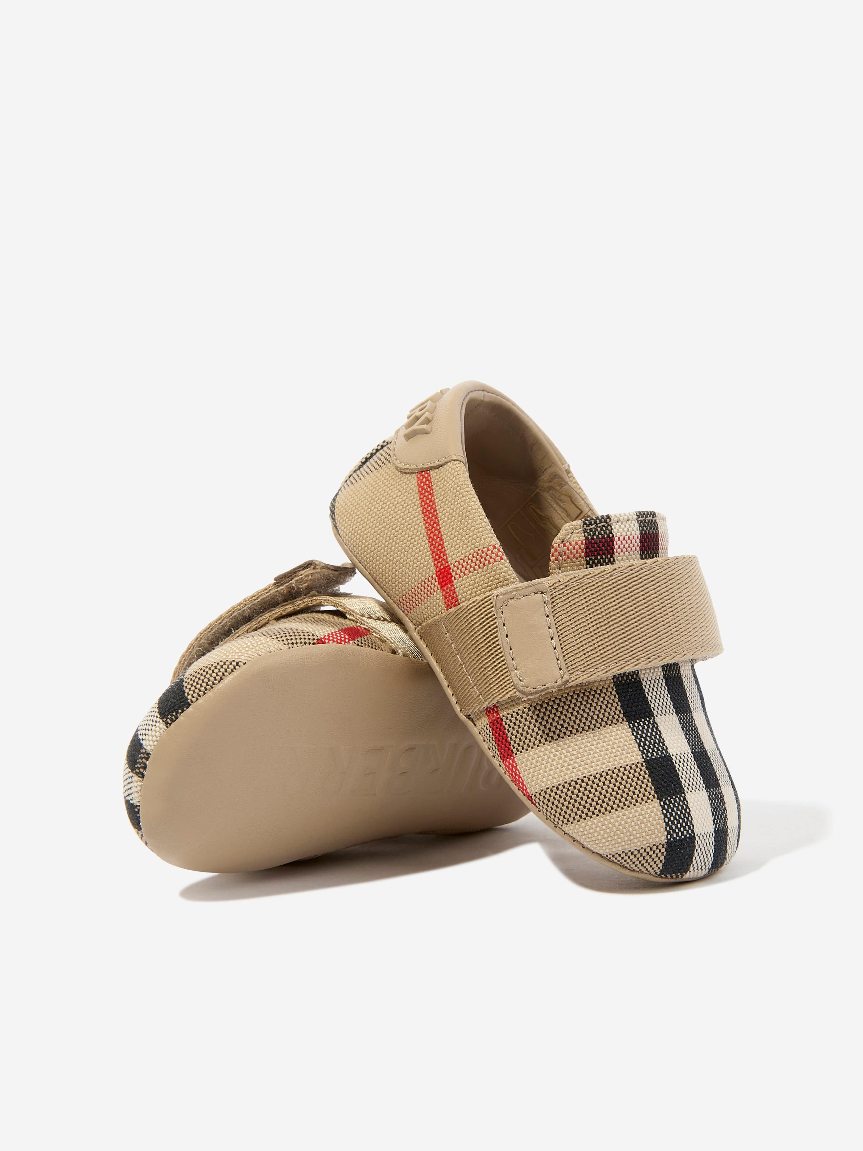 Burberry Baby Girls Check Josie Pre Walkers in Beige