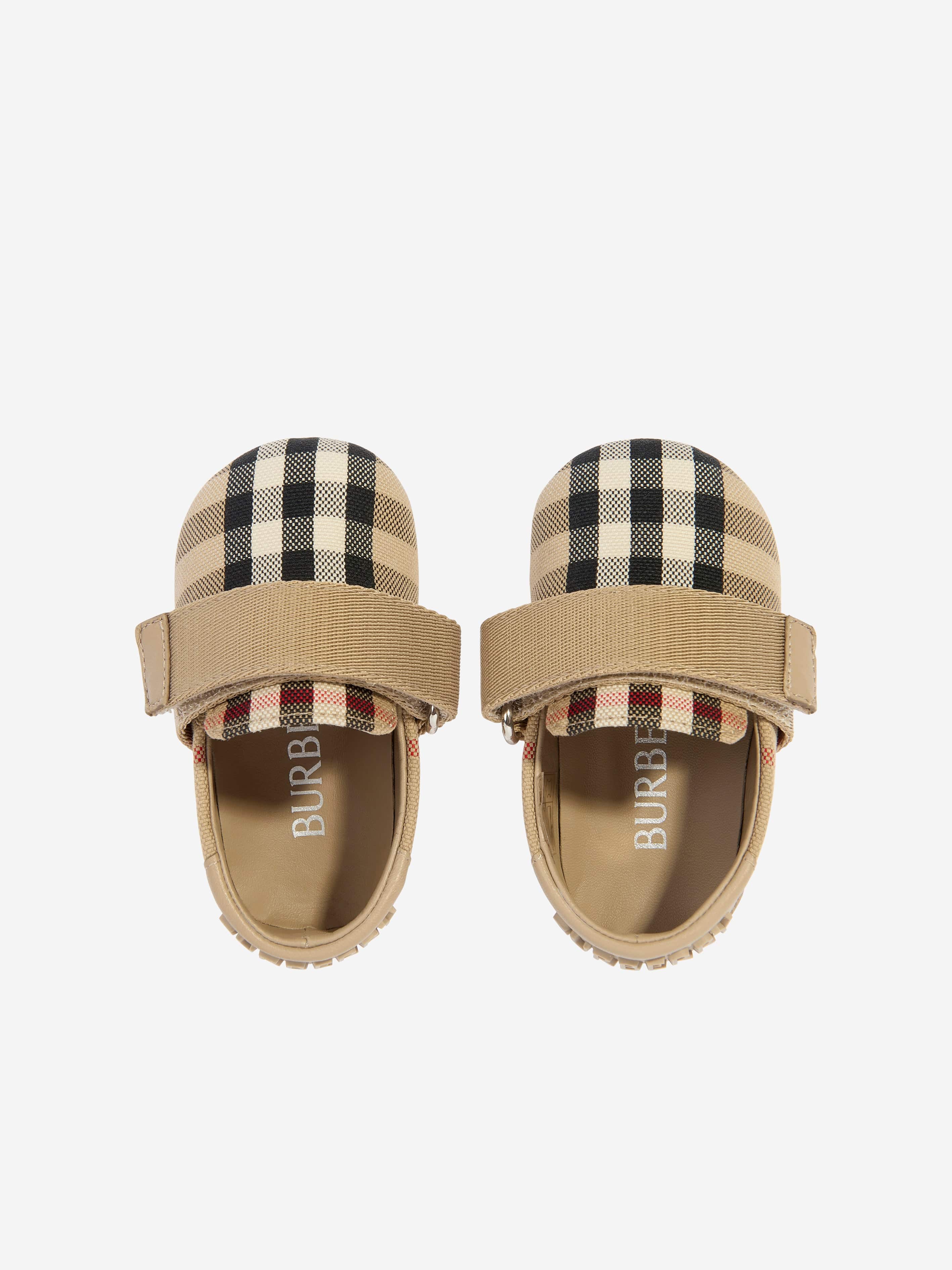 Burberry Baby Girls Check Josie Pre Walkers in Beige