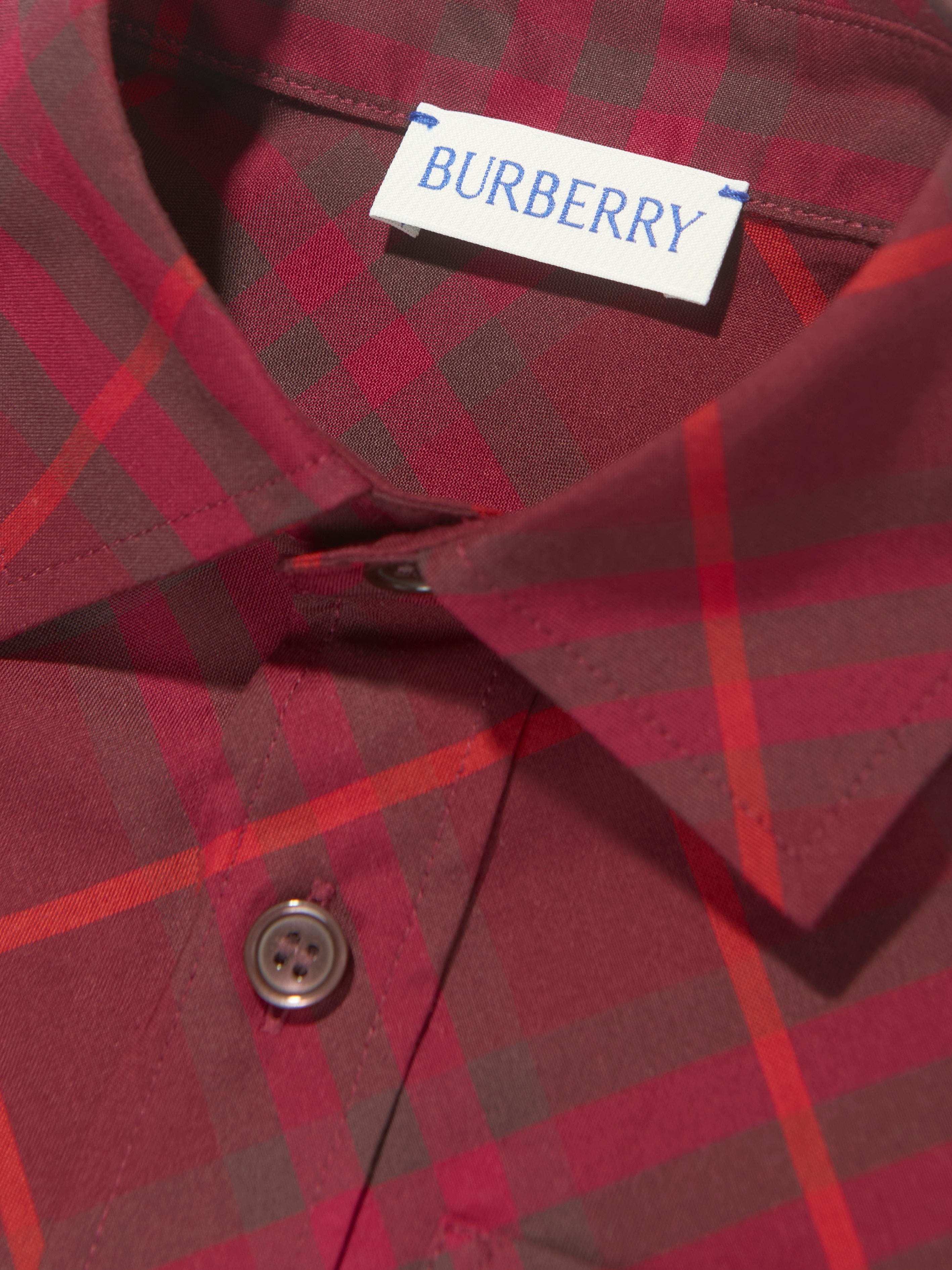 Burberry Boys Check Angelo Shirt in Red