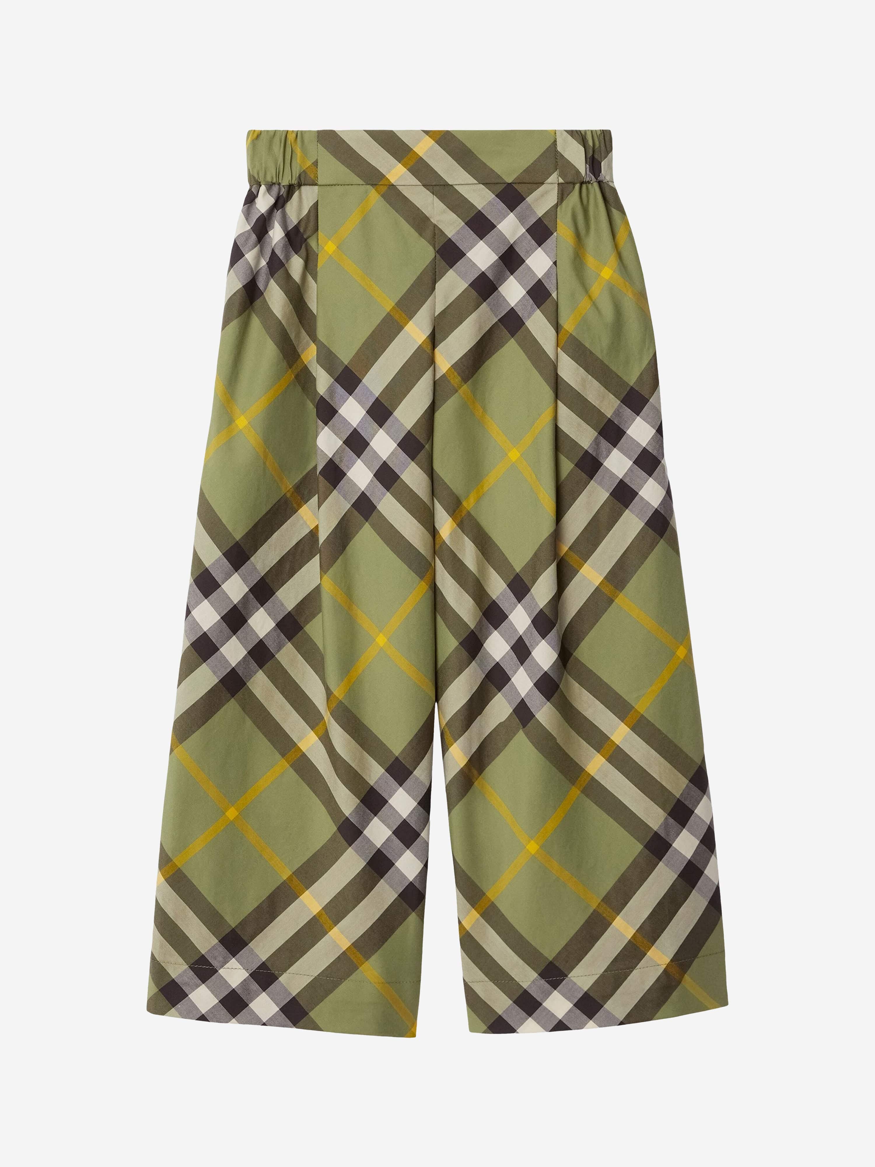 Burberry Girls Check Maya Trousers in Green