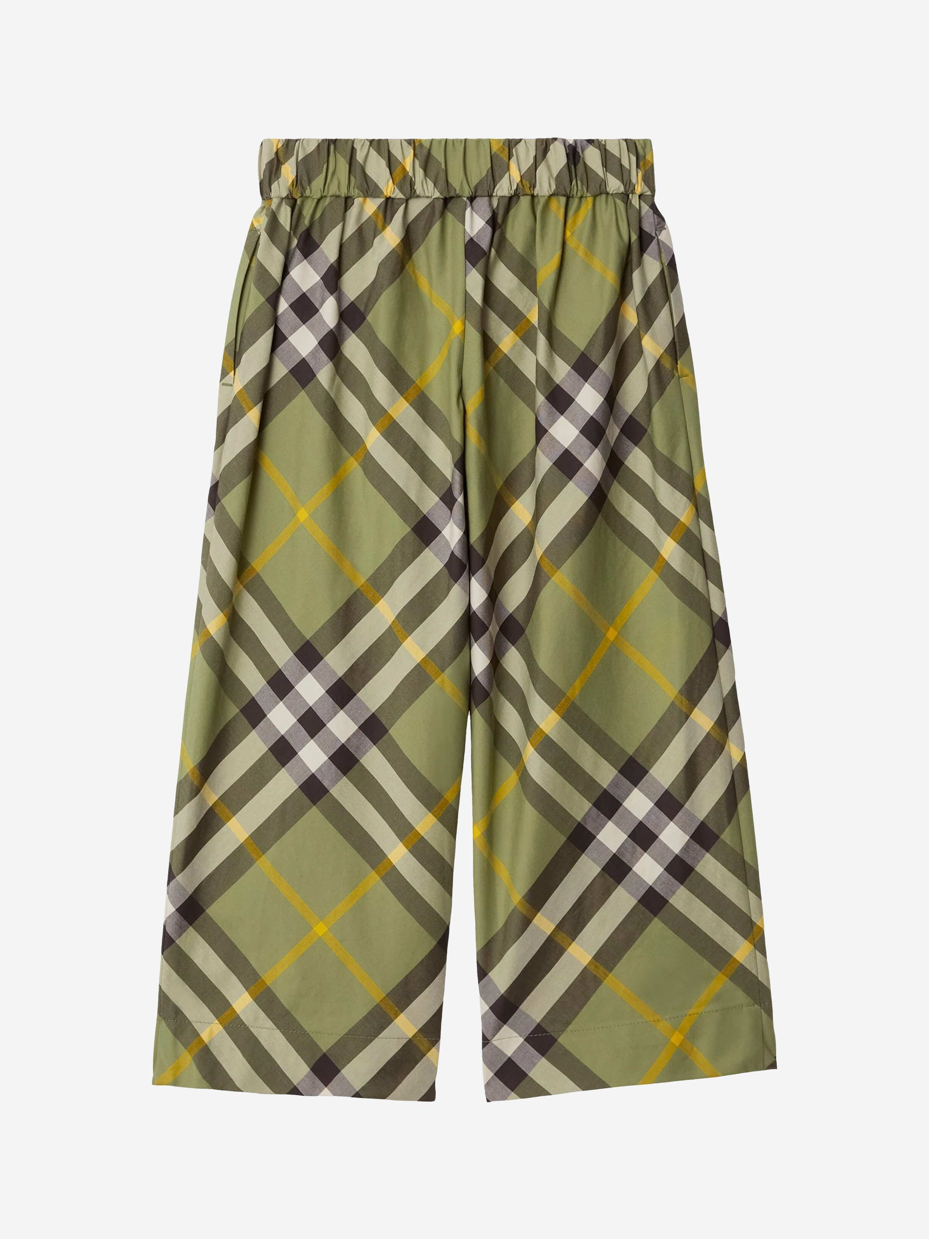 Burberry Girls Check Maya Trousers in Green