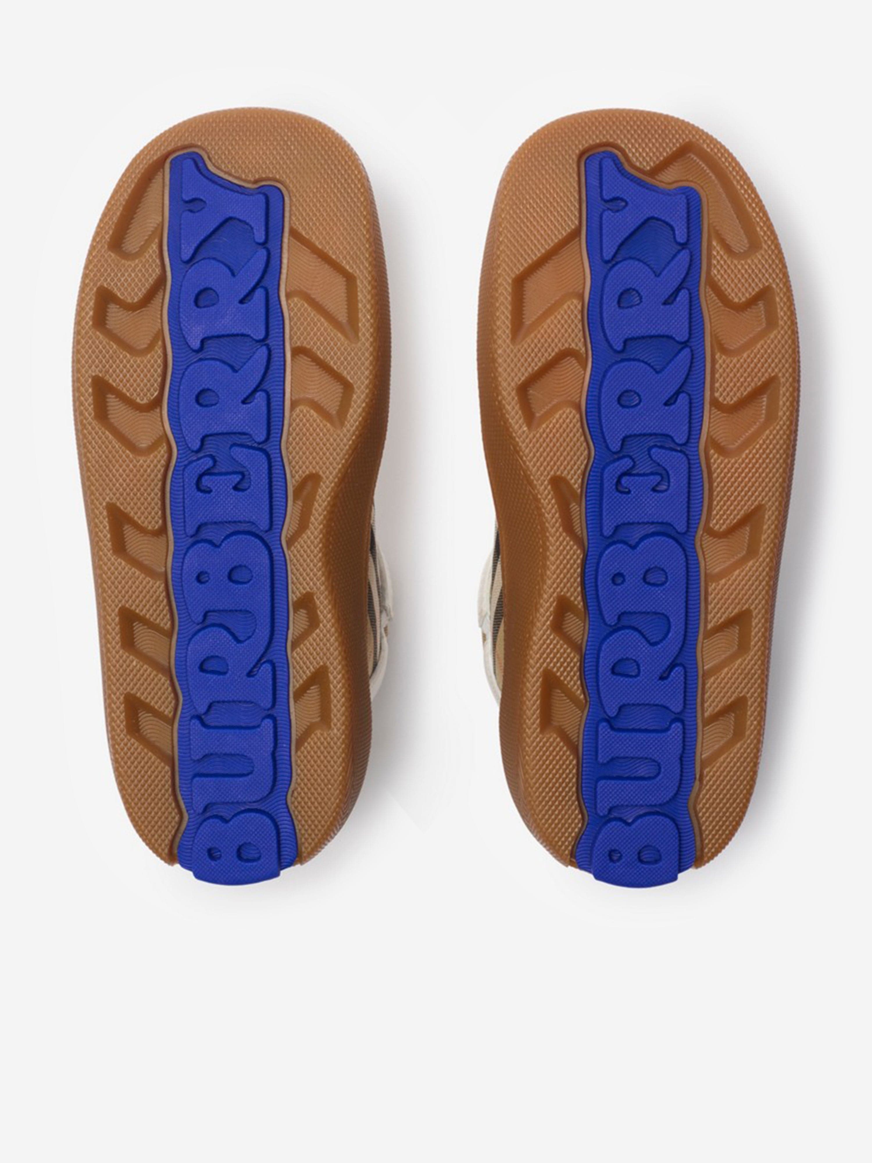 Burberry Kids Sheldon Check Trainers in White