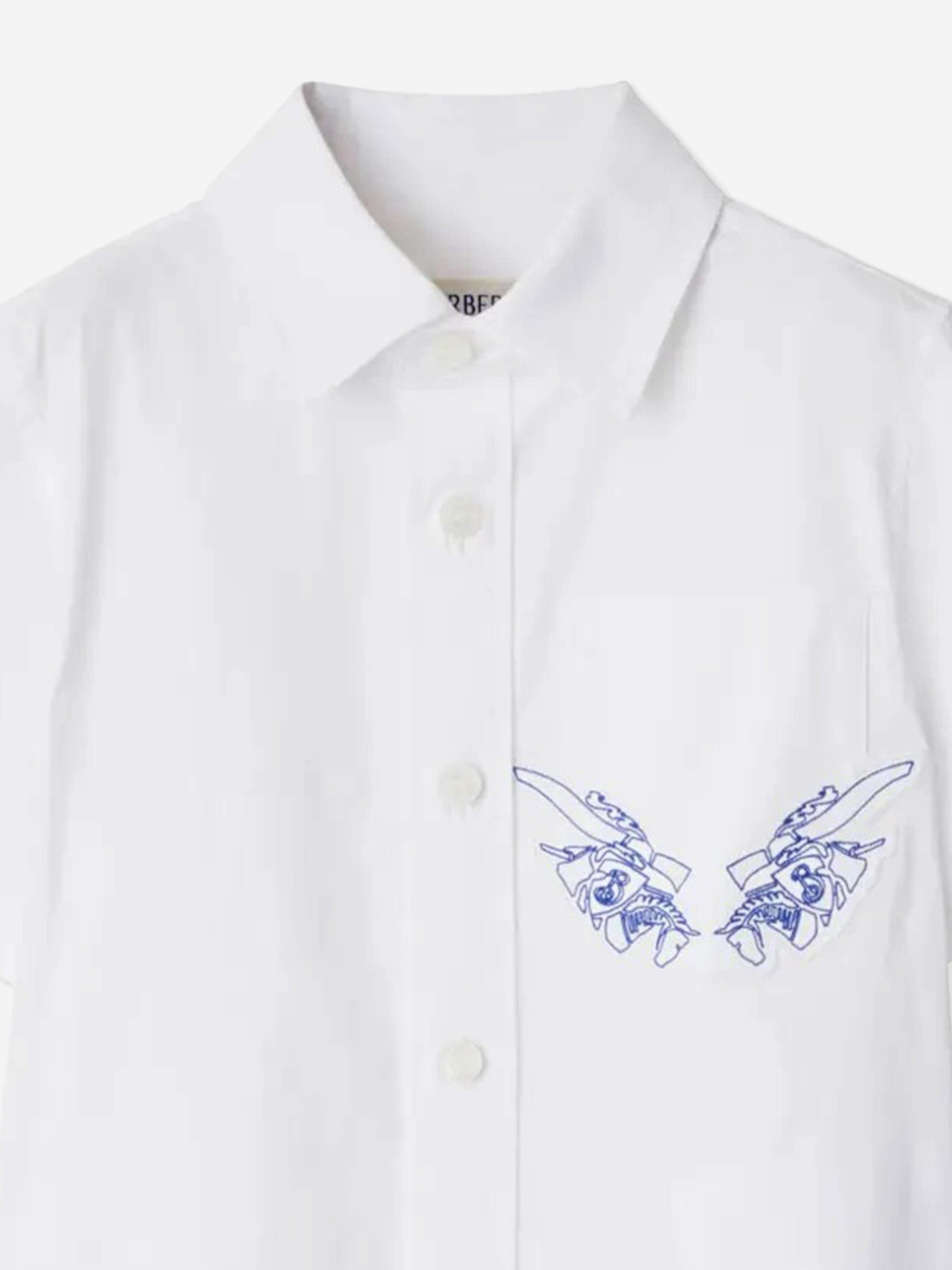 Burberry Boys Owen EKD Pocket Shirt in White