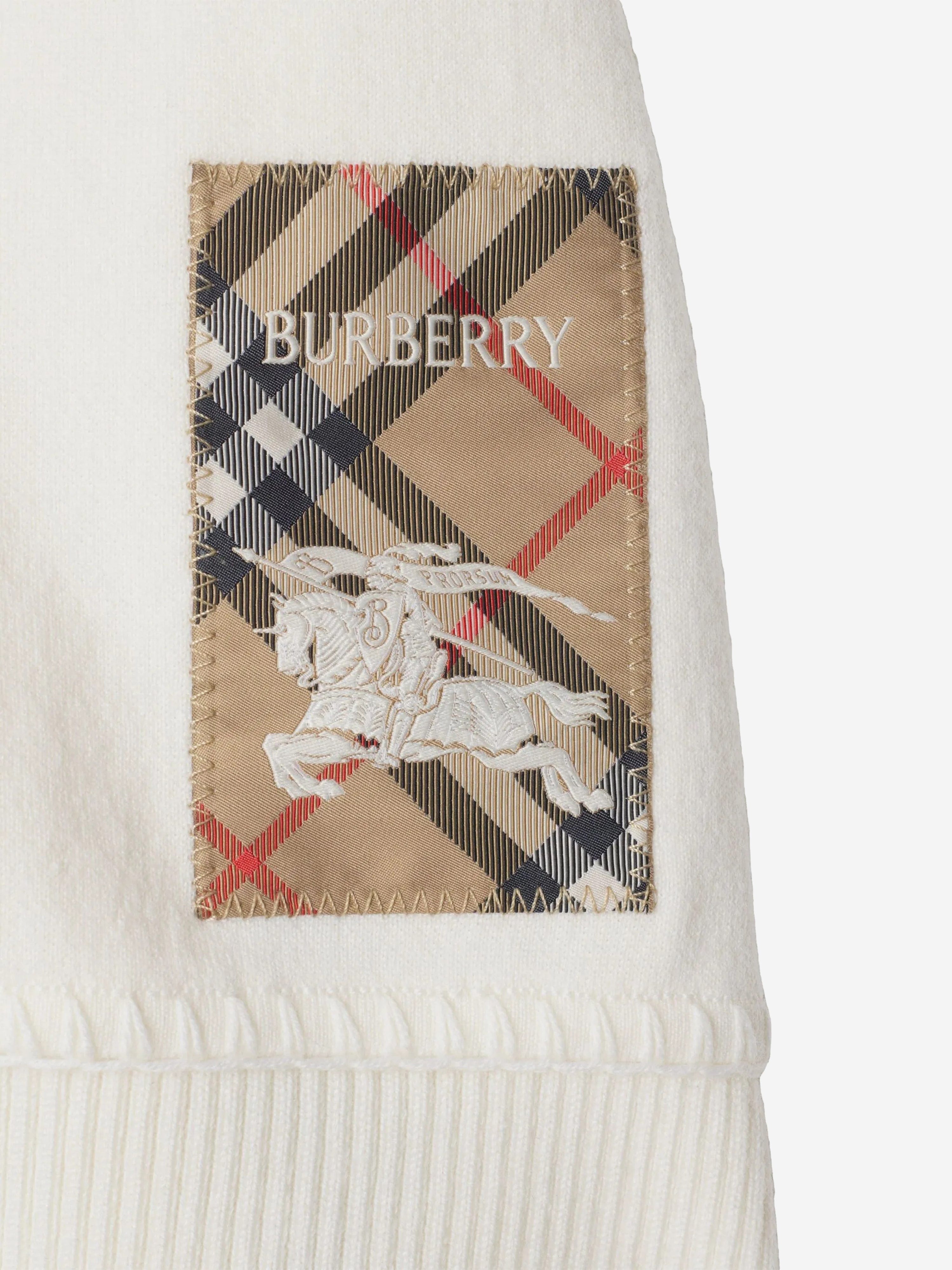 Burberry Girls Wool EKD Cape in Ivory