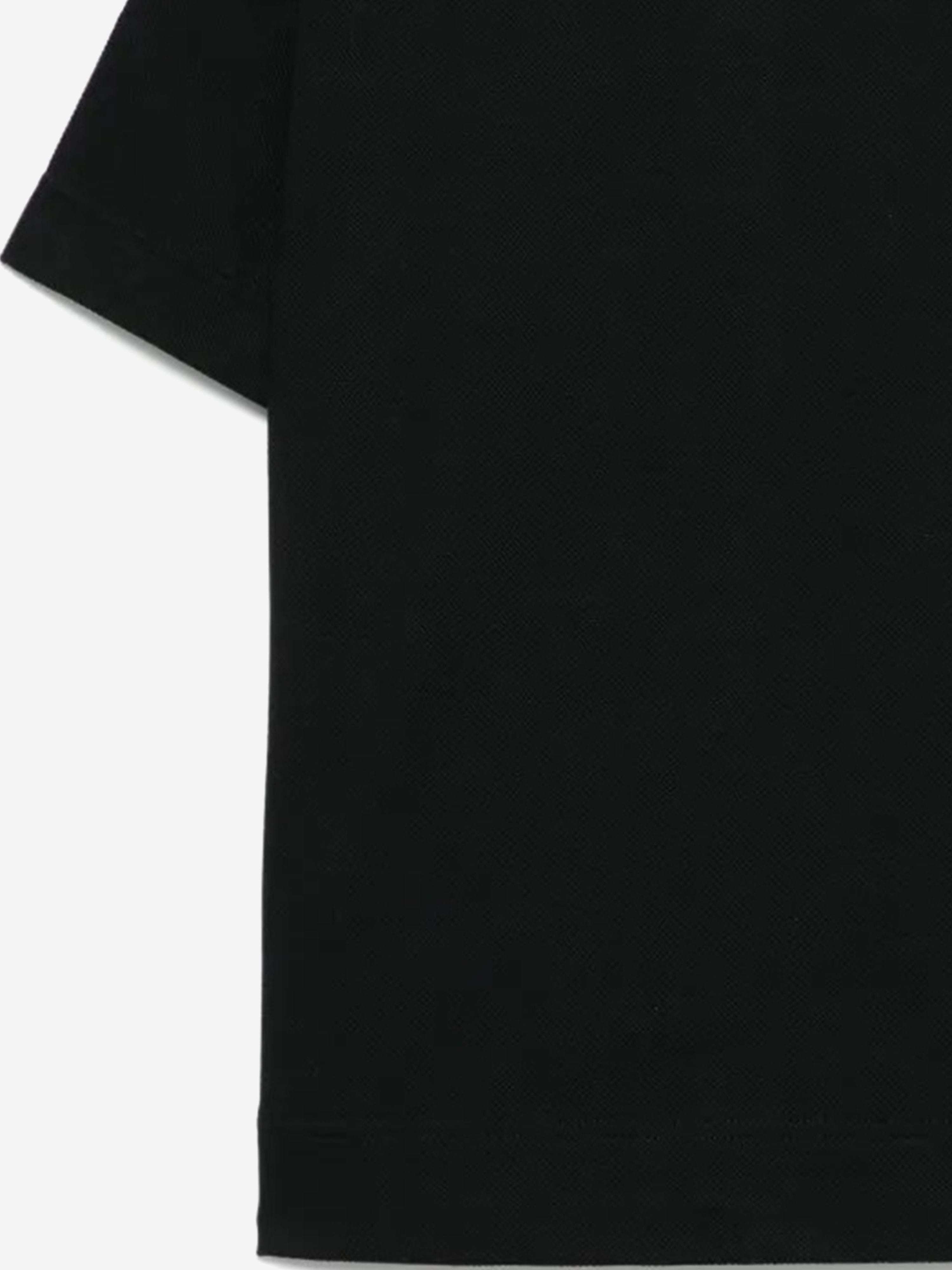 Burberry Boys Johane Check Collar Polo Shirt in Black
