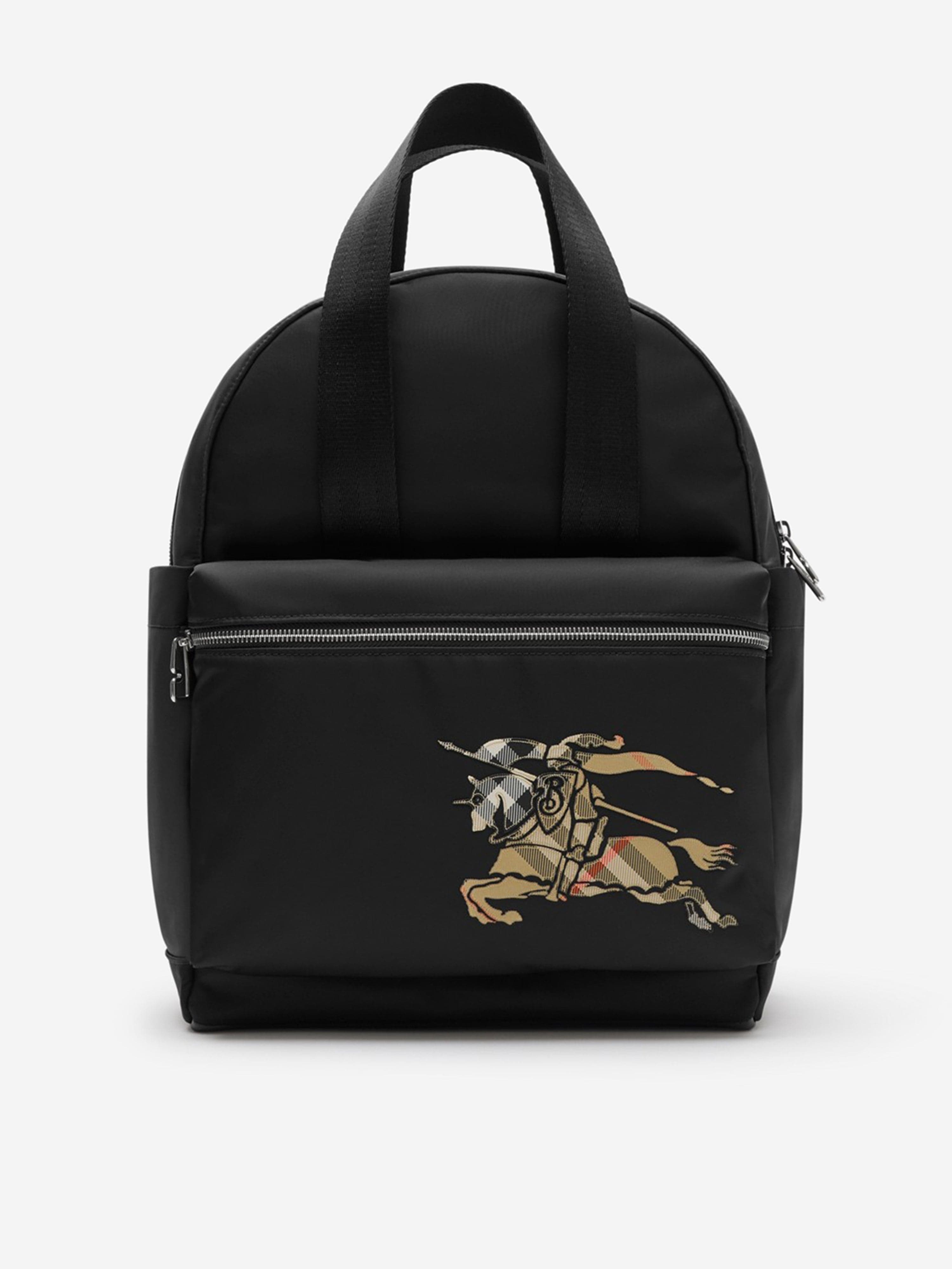 Burberry Baby EKD Check Logo Changing Backpack in Black (40cm)