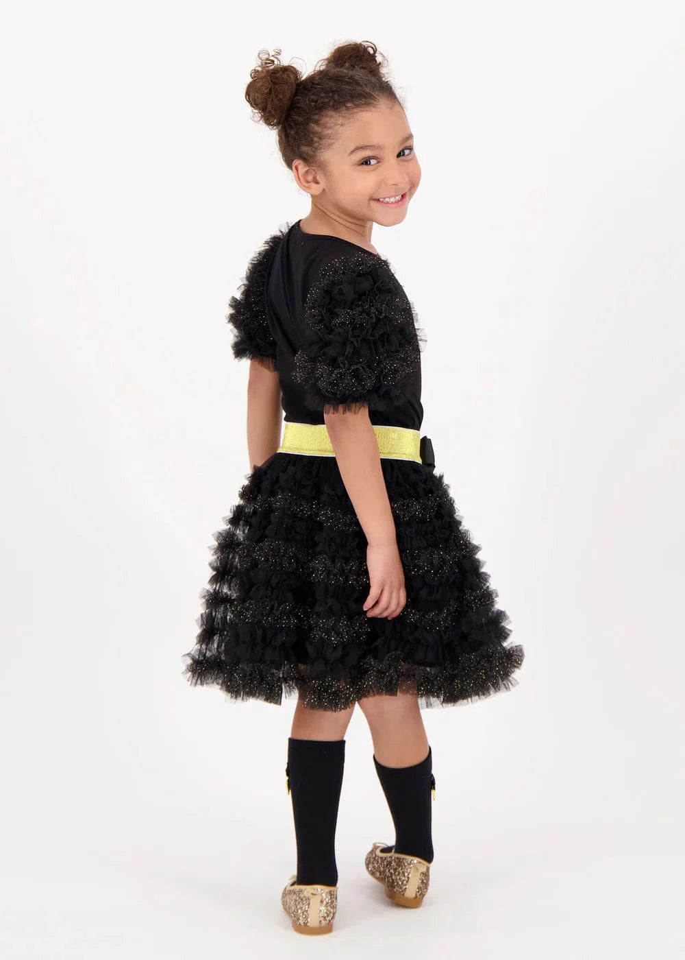 Girls Ballroom Ruffle Skirt in Black