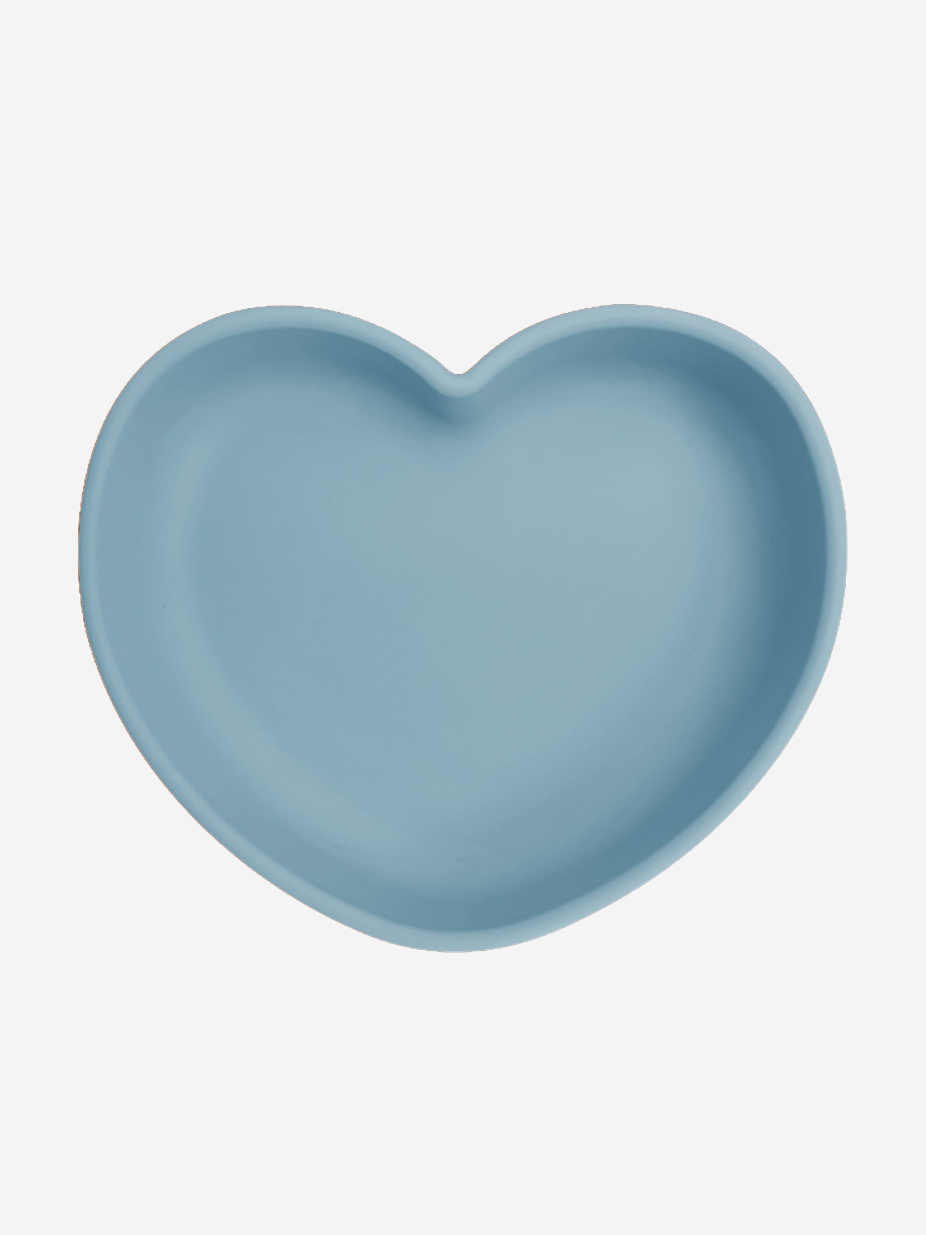 Silicone Heart Shaped Suction Plates in Blue