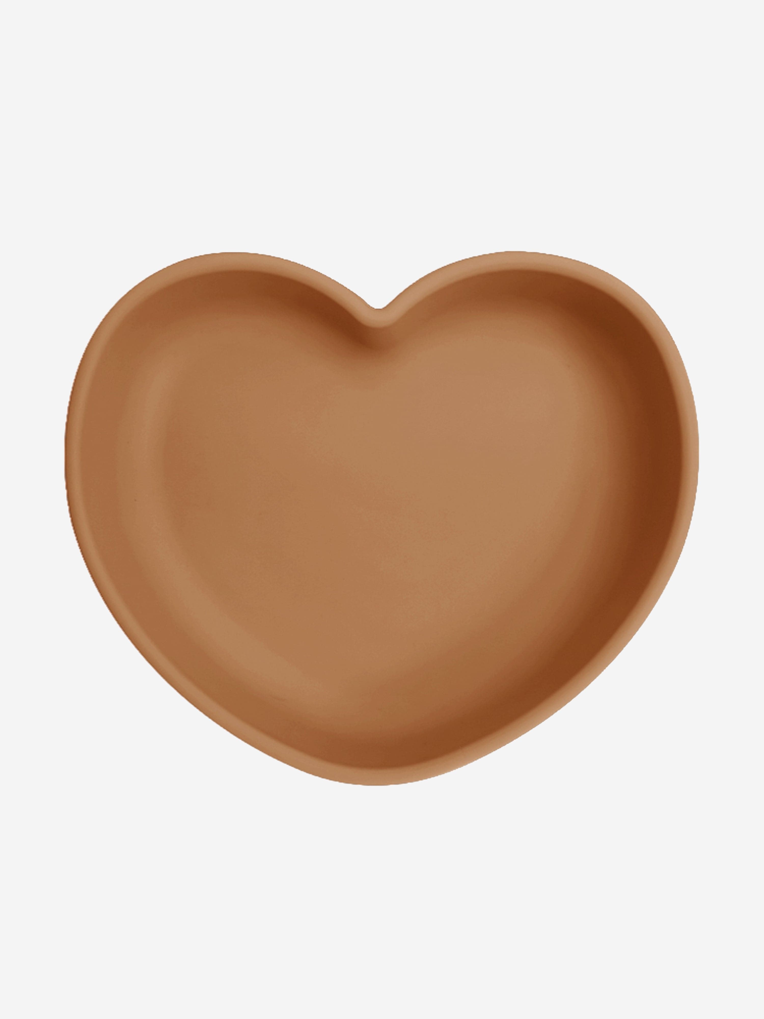 Silicone Heart Shaped Suction Plates in Brown