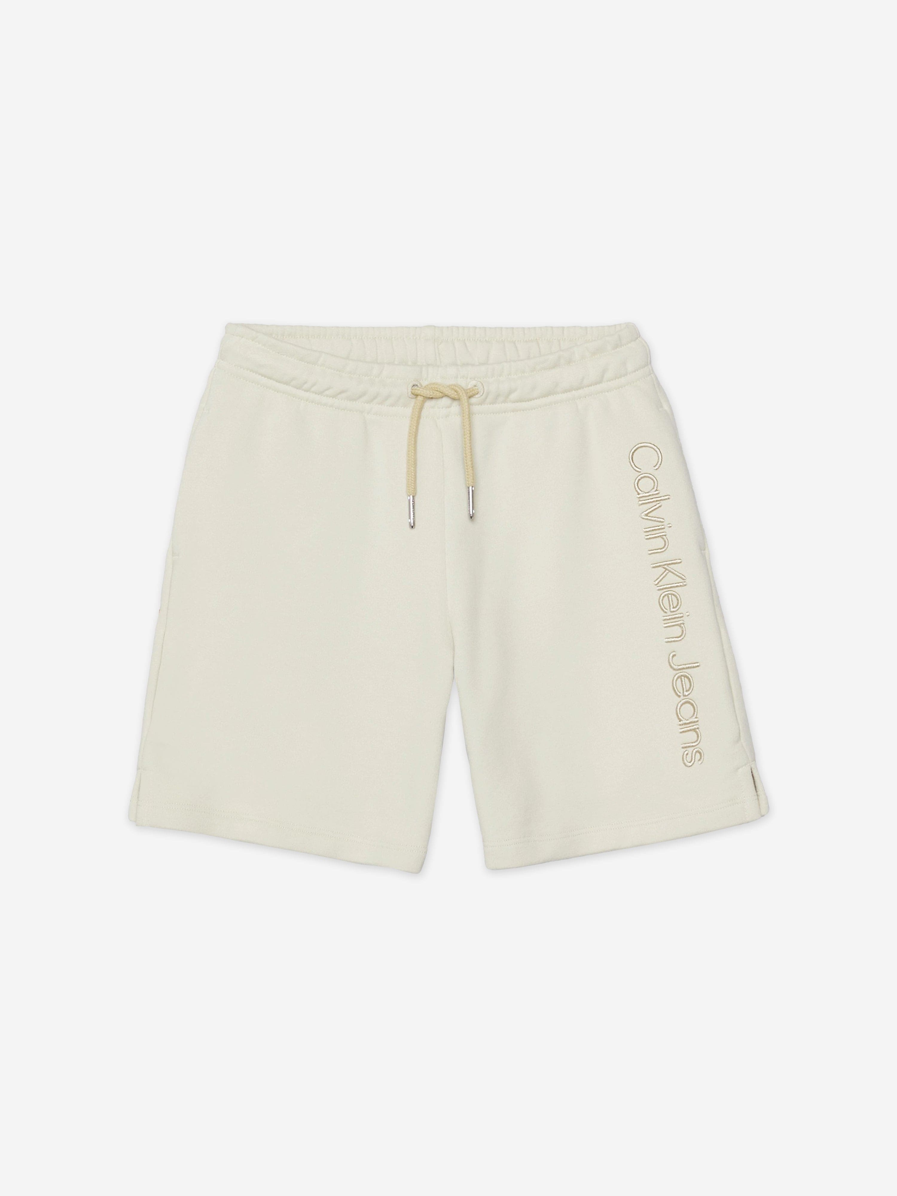 Calvin Klein Jeans Boys 3D Raised Embroidered Shorts in Green