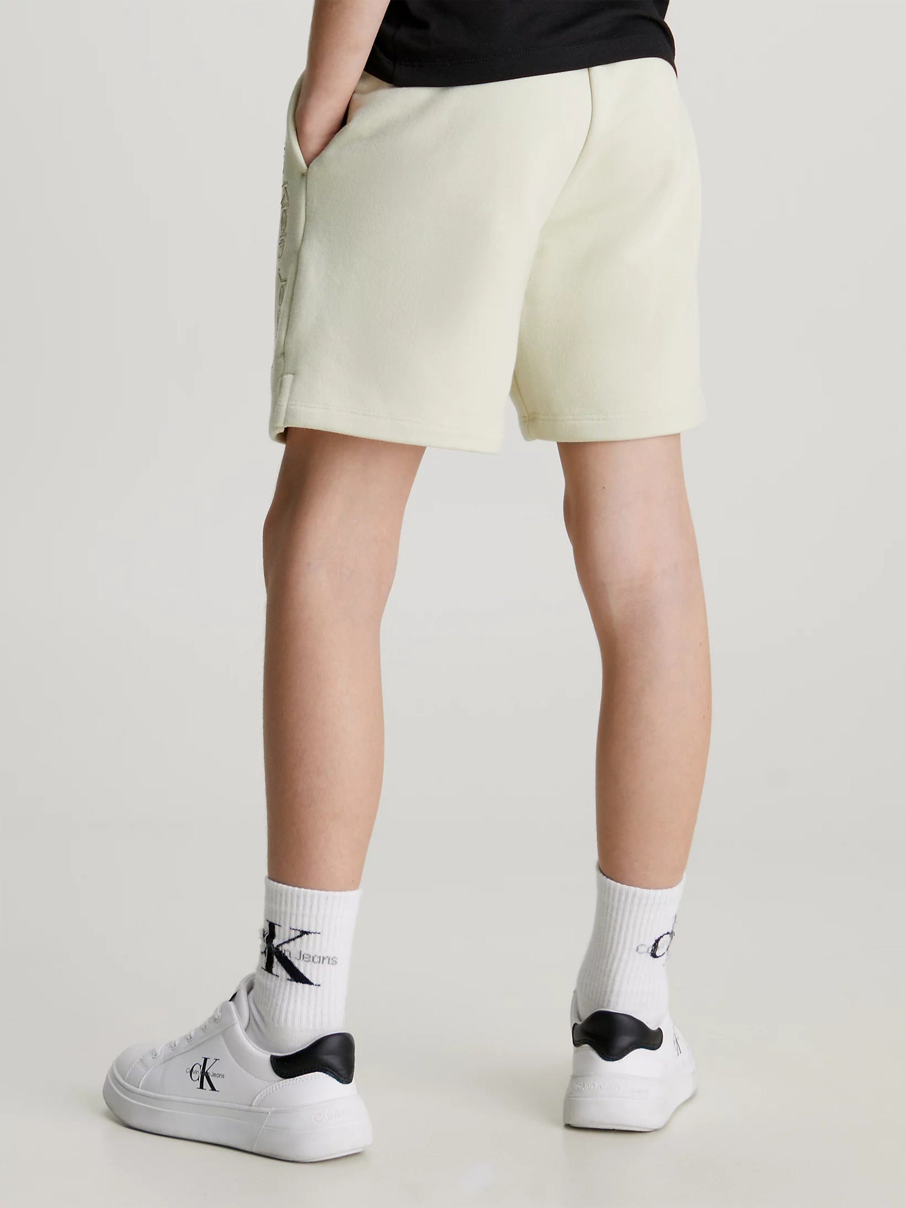 Calvin Klein Jeans Boys 3D Raised Embroidered Shorts in Green