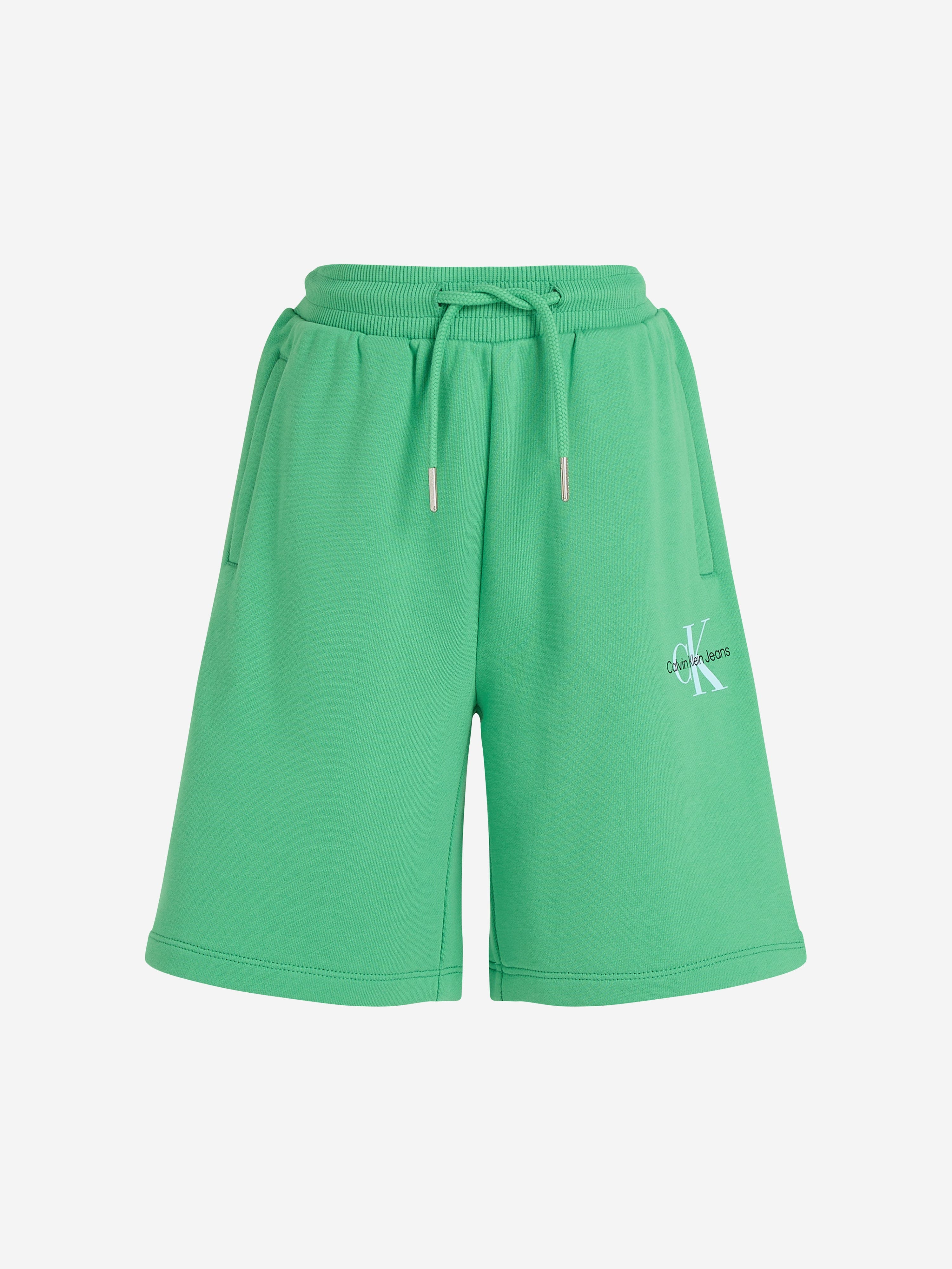 Calvin Klein Kids Monogram Relaxed Shorts in Green