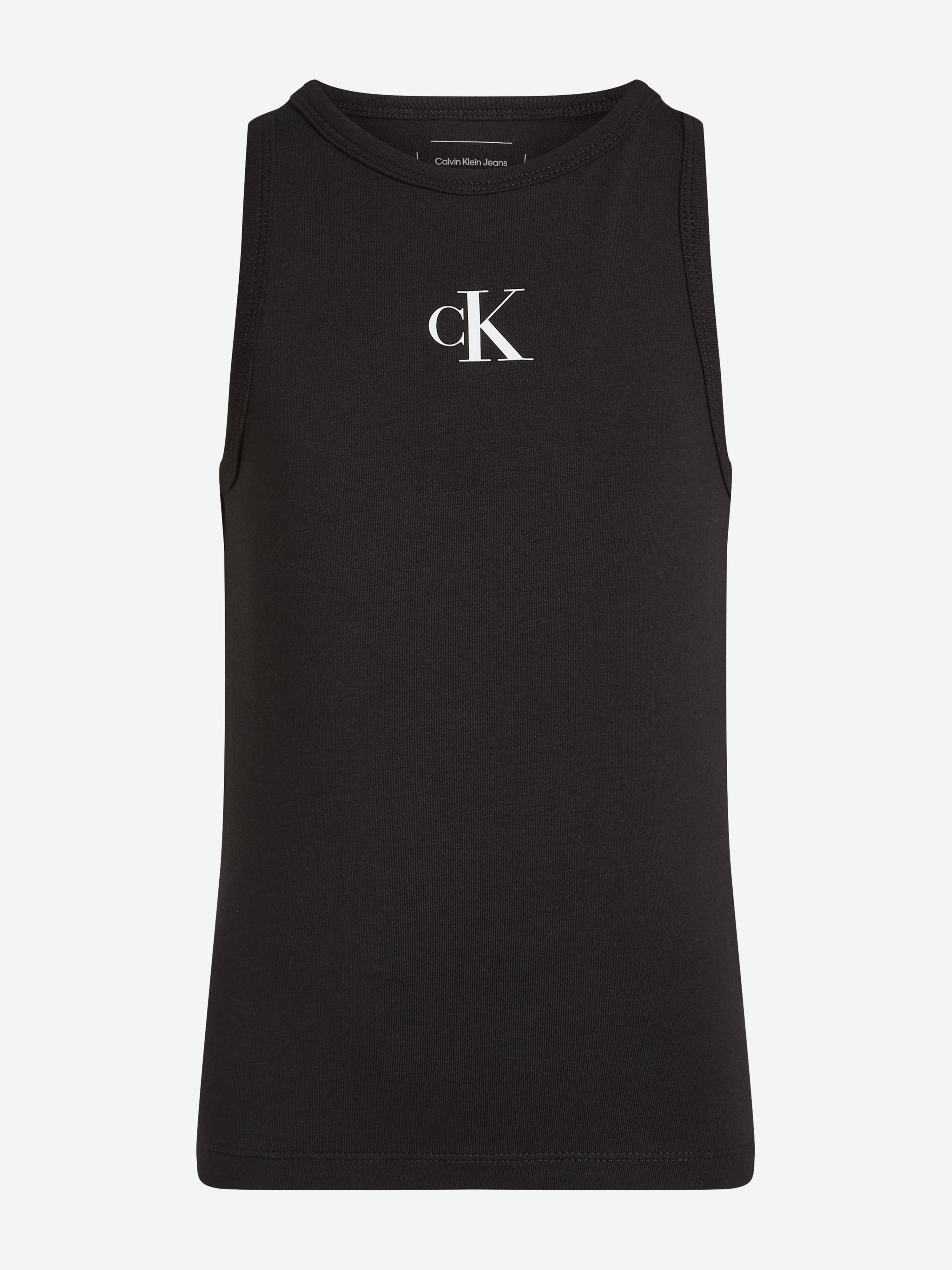 Calvin Klein Girls CK Logo Tank Top in Black