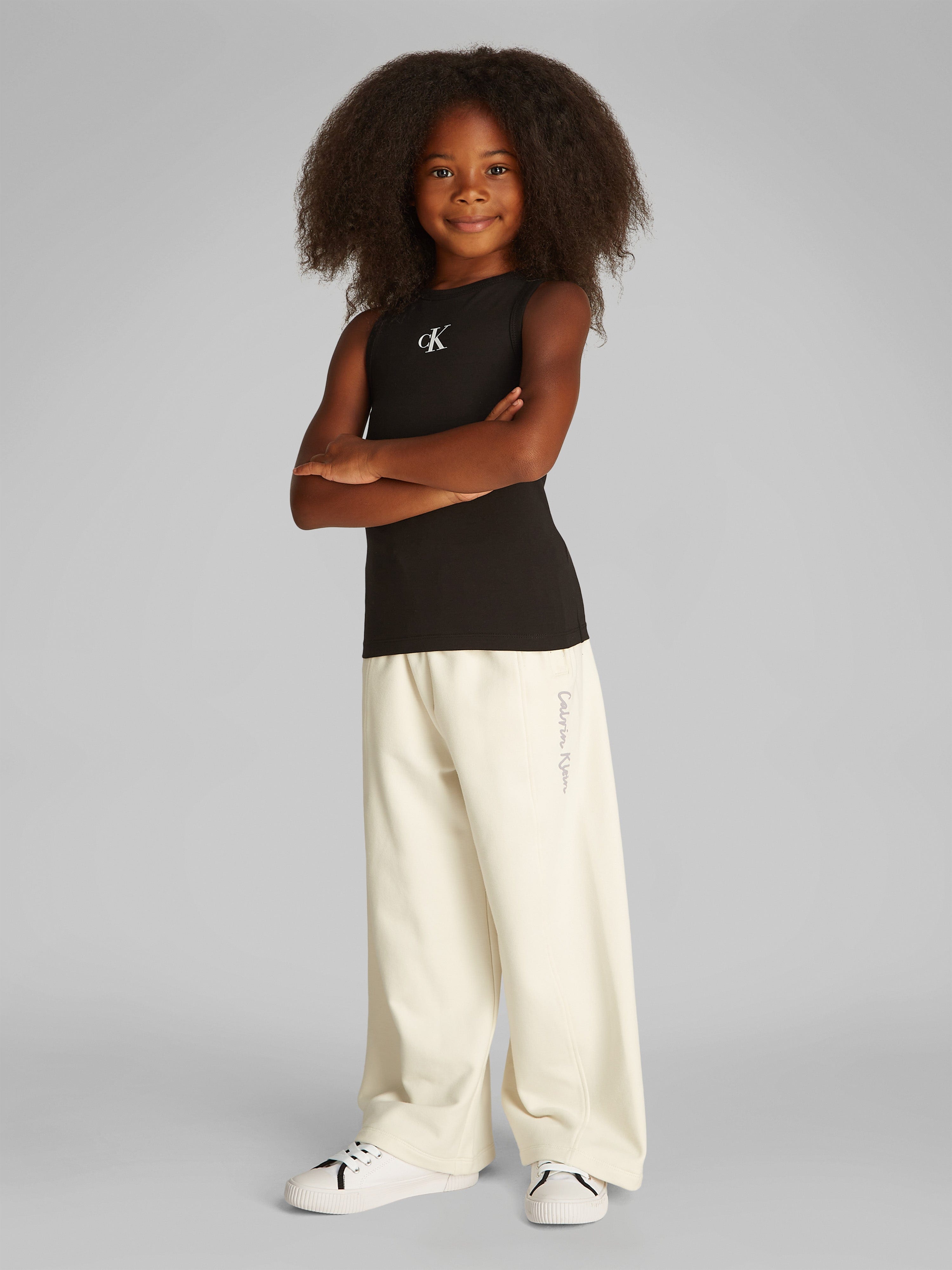 Calvin Klein Girls CK Logo Tank Top in Black