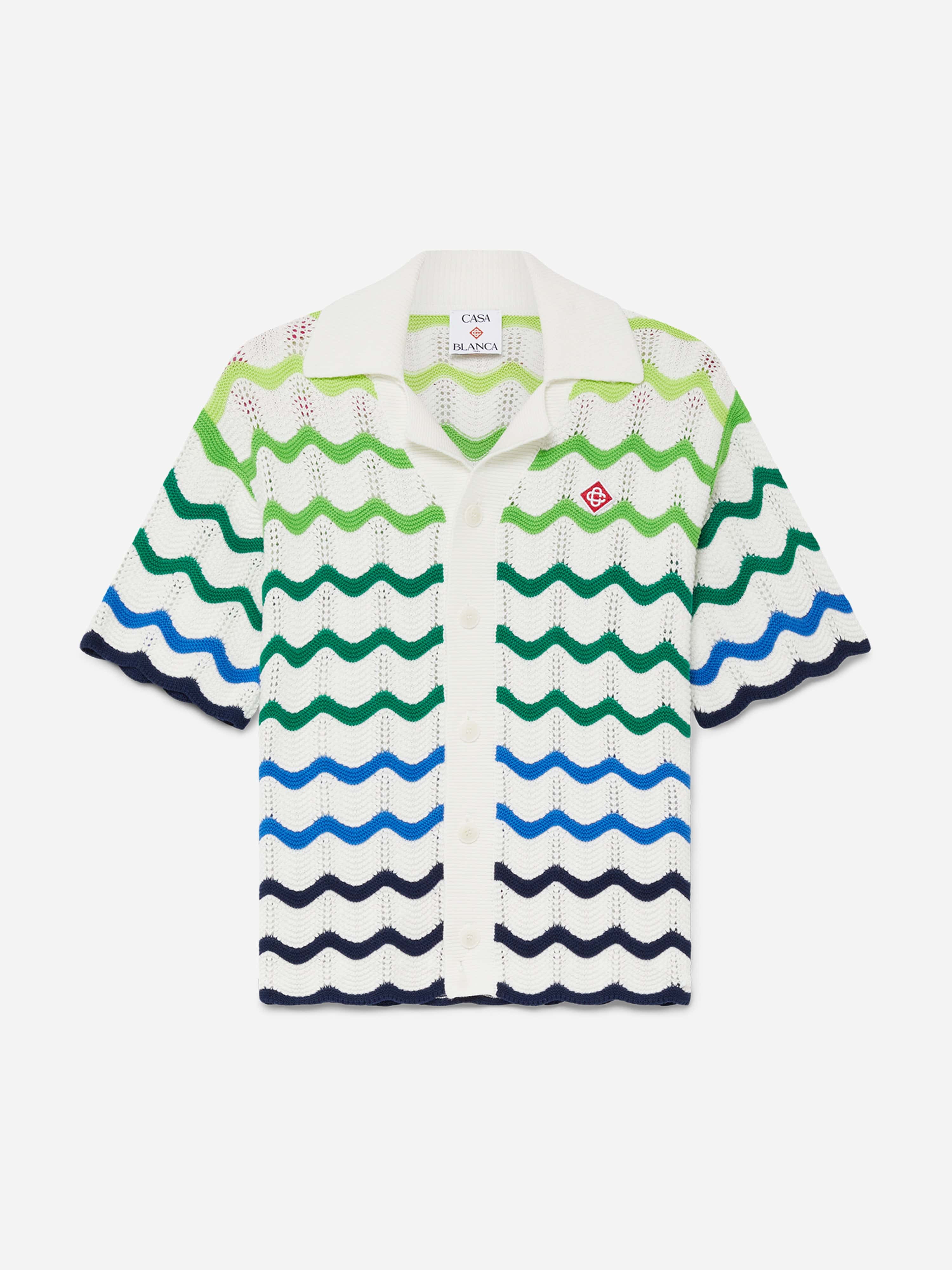 Casablanca Boys Wave Knit Shirt in Multicolour
