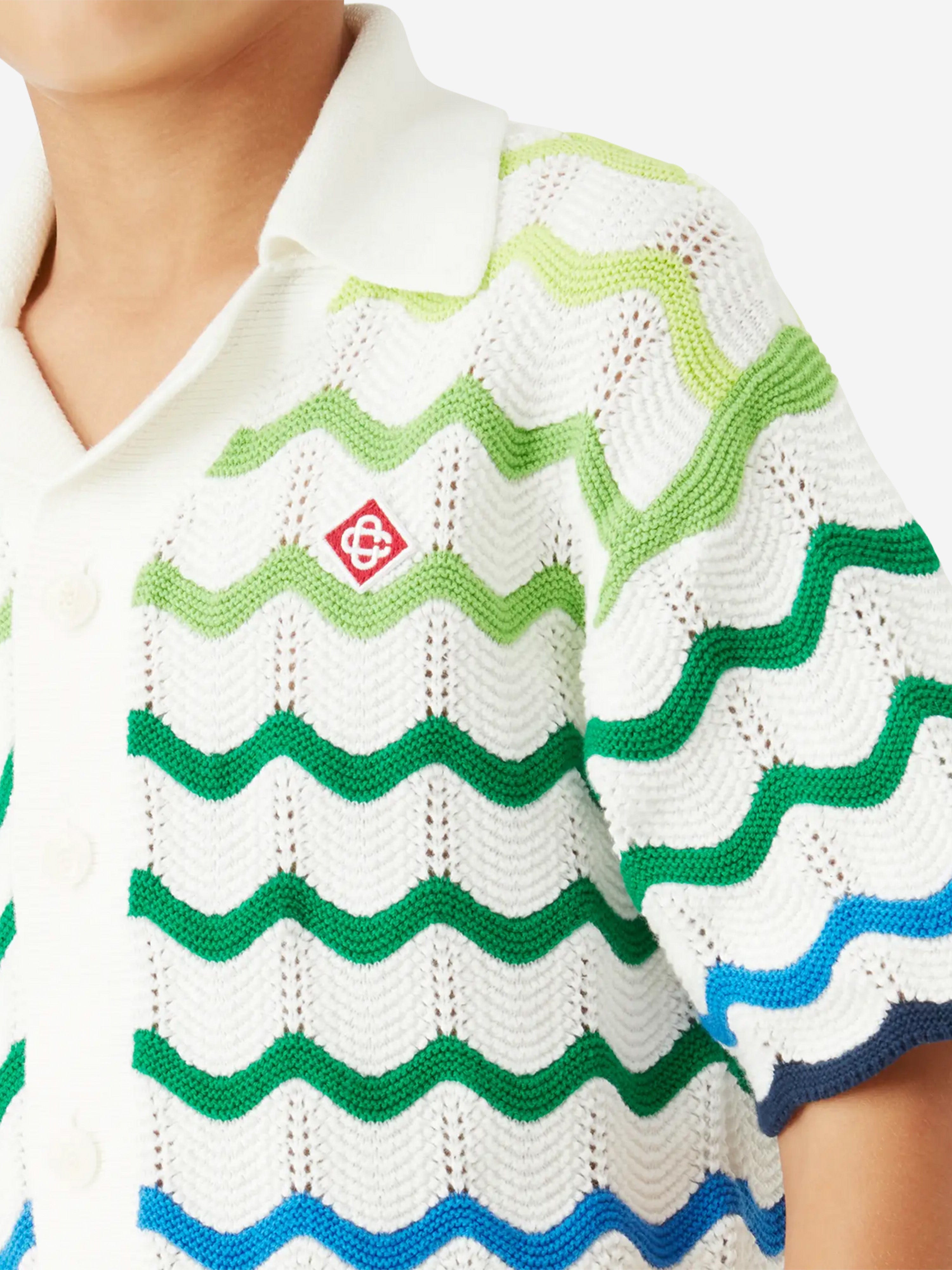 Casablanca Boys Wave Knit Shirt in Multicolour