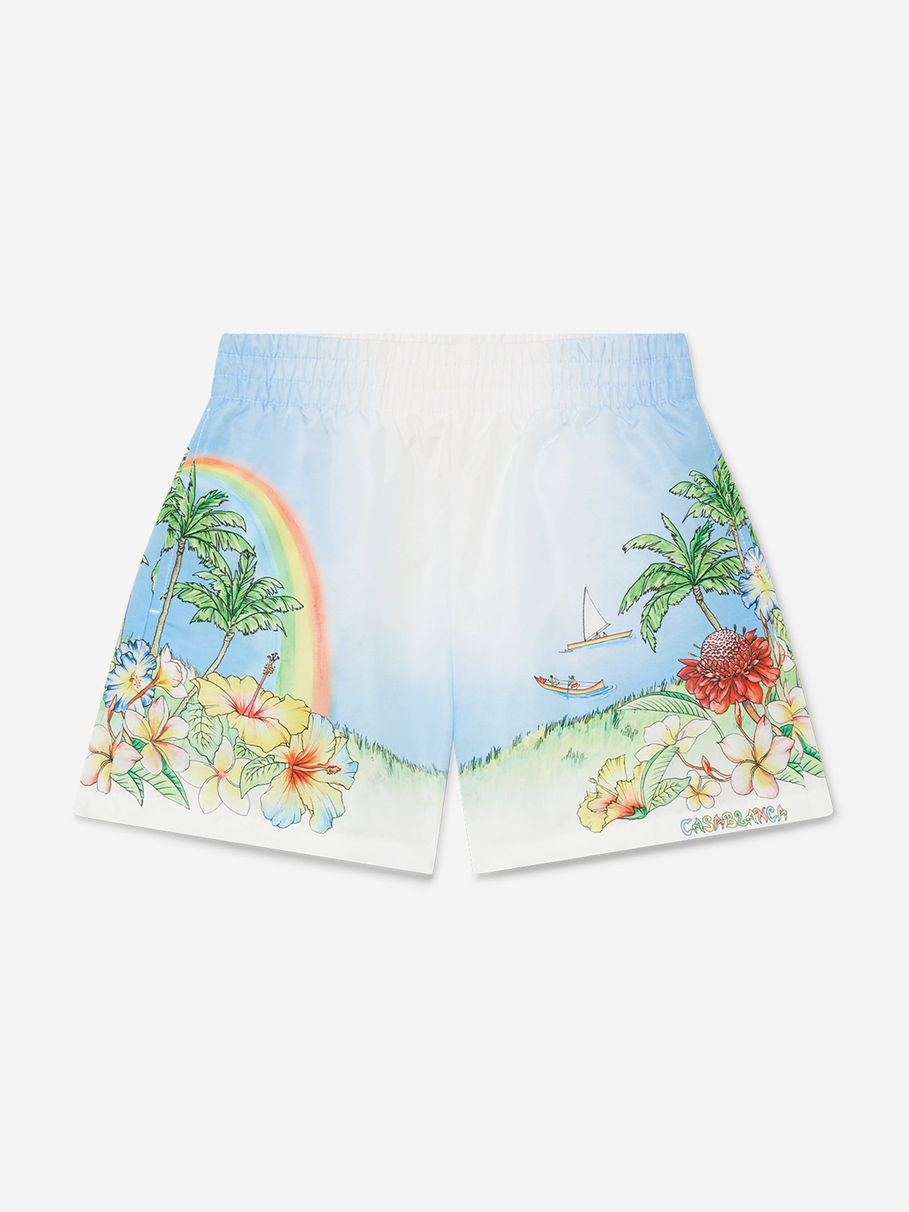 Casablanca Boys Aloha Print Swim Shorts in Multicolour