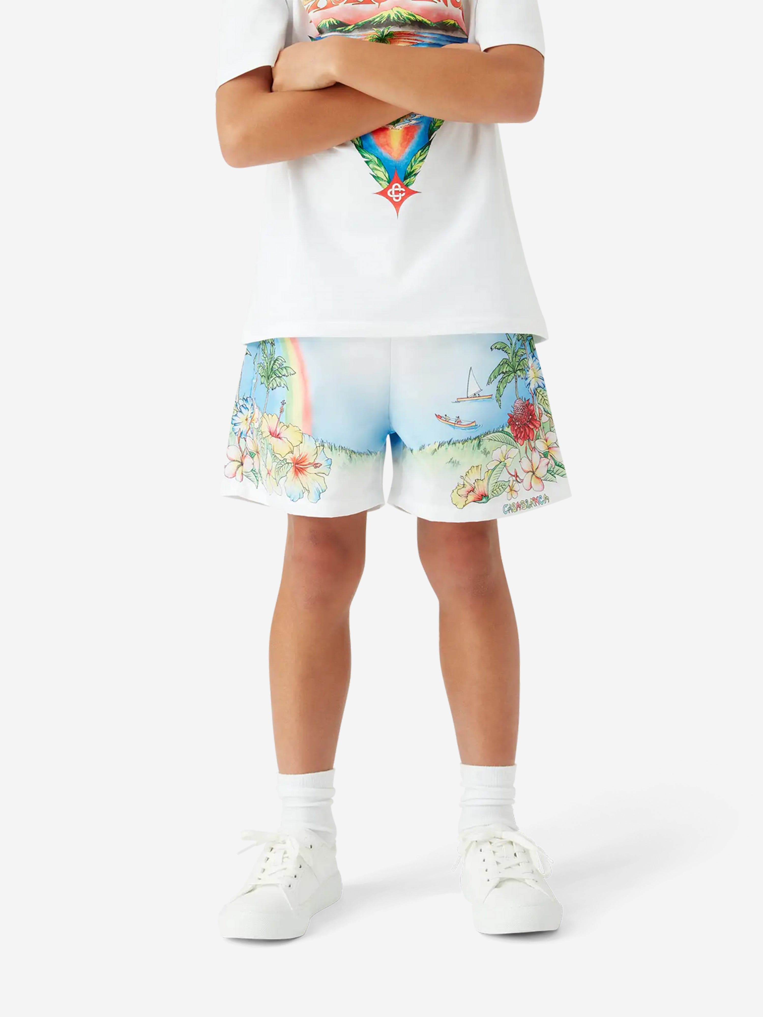 Casablanca Boys Aloha Print Swim Shorts in Multicolour