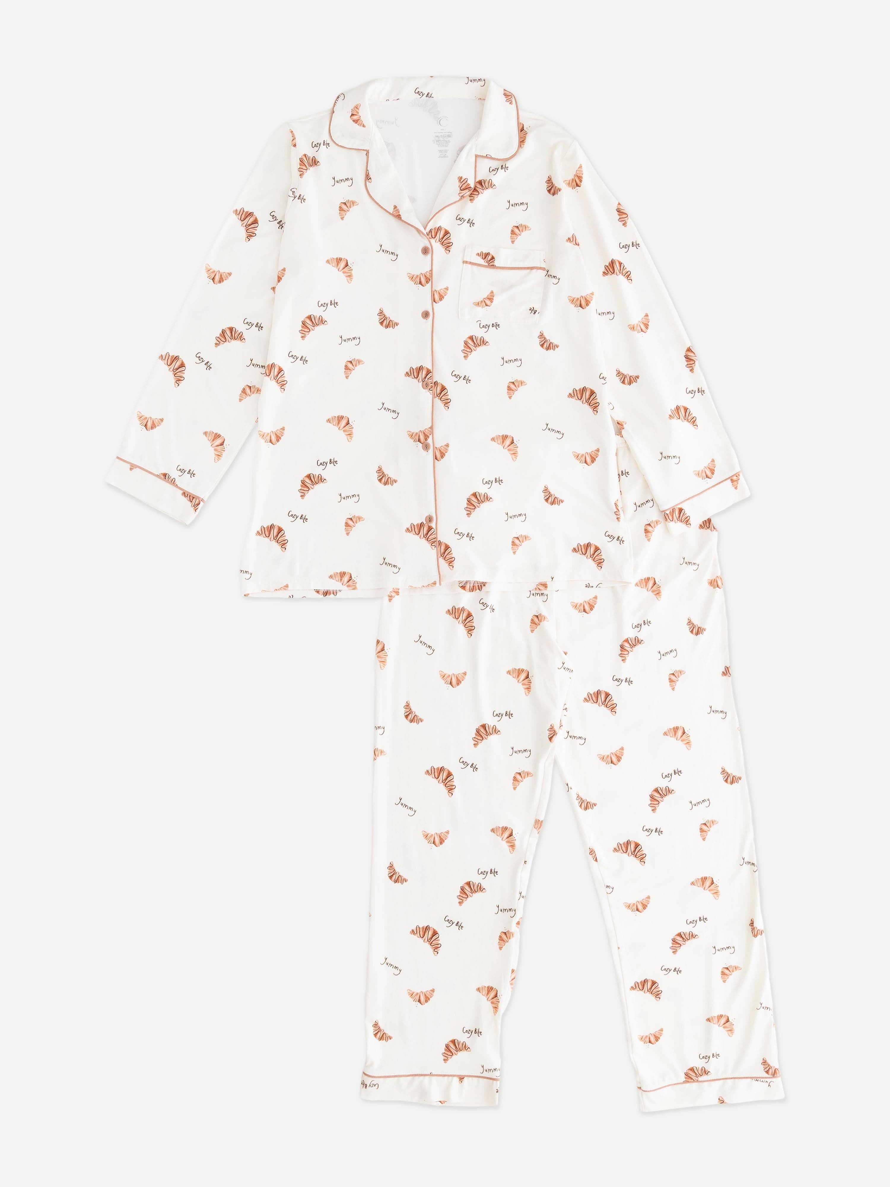 Cozy Crew Club Adult COZY Croissant Club Pyjamas in Ivory