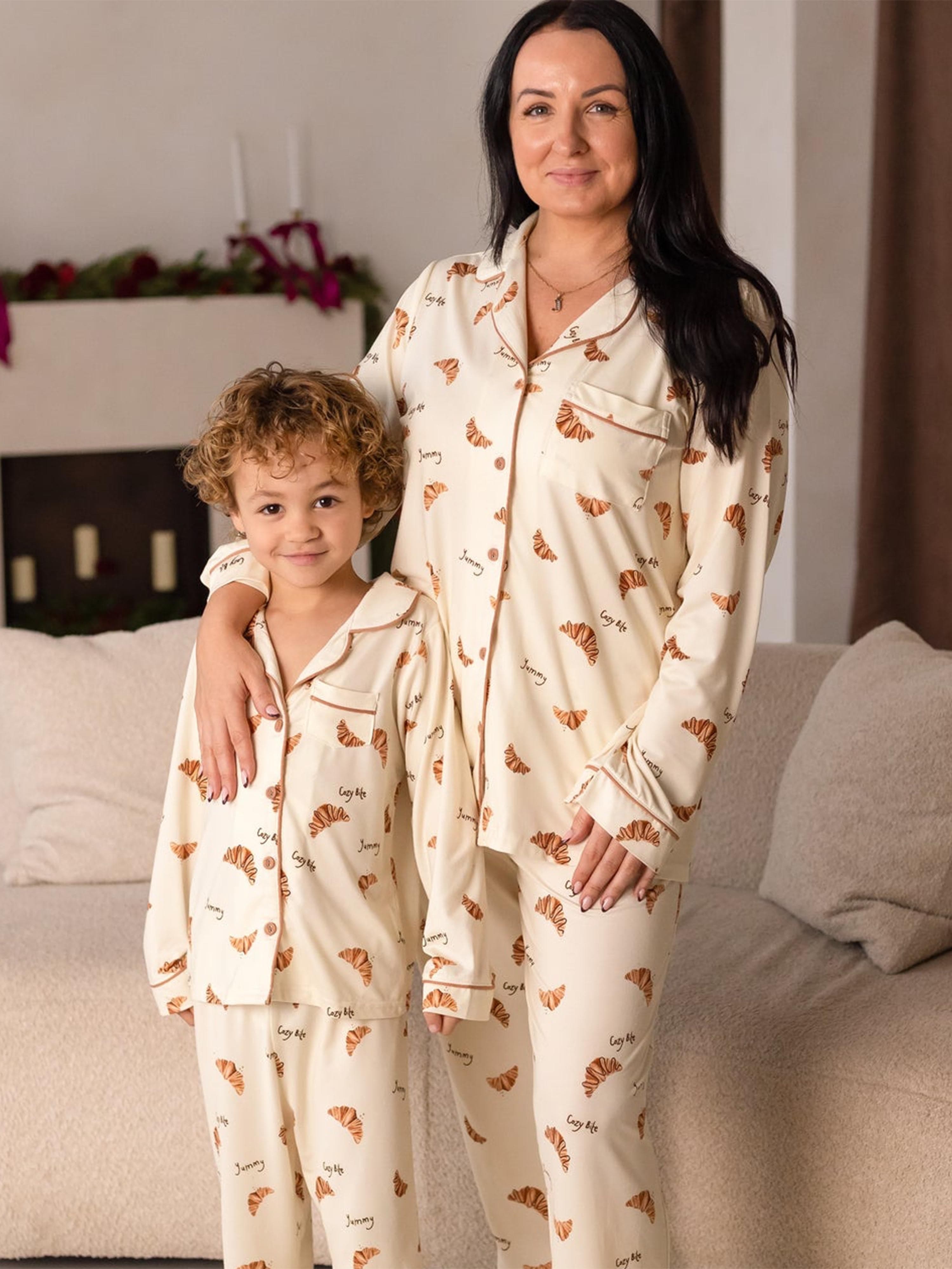 Cozy Crew Club Adult COZY Croissant Club Pyjamas in Ivory