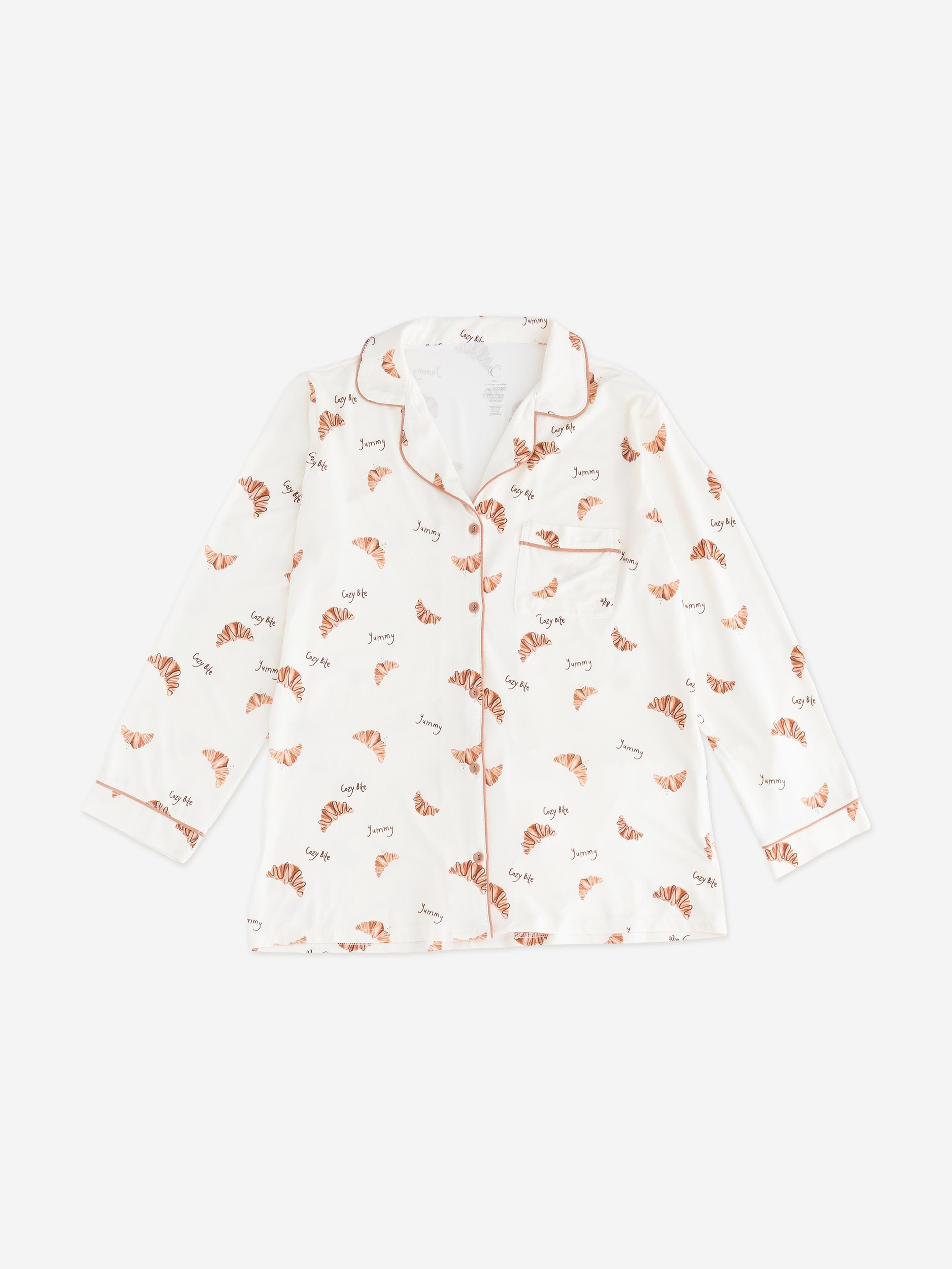 Cozy Crew Club Adult COZY Croissant Club Pyjamas in Ivory