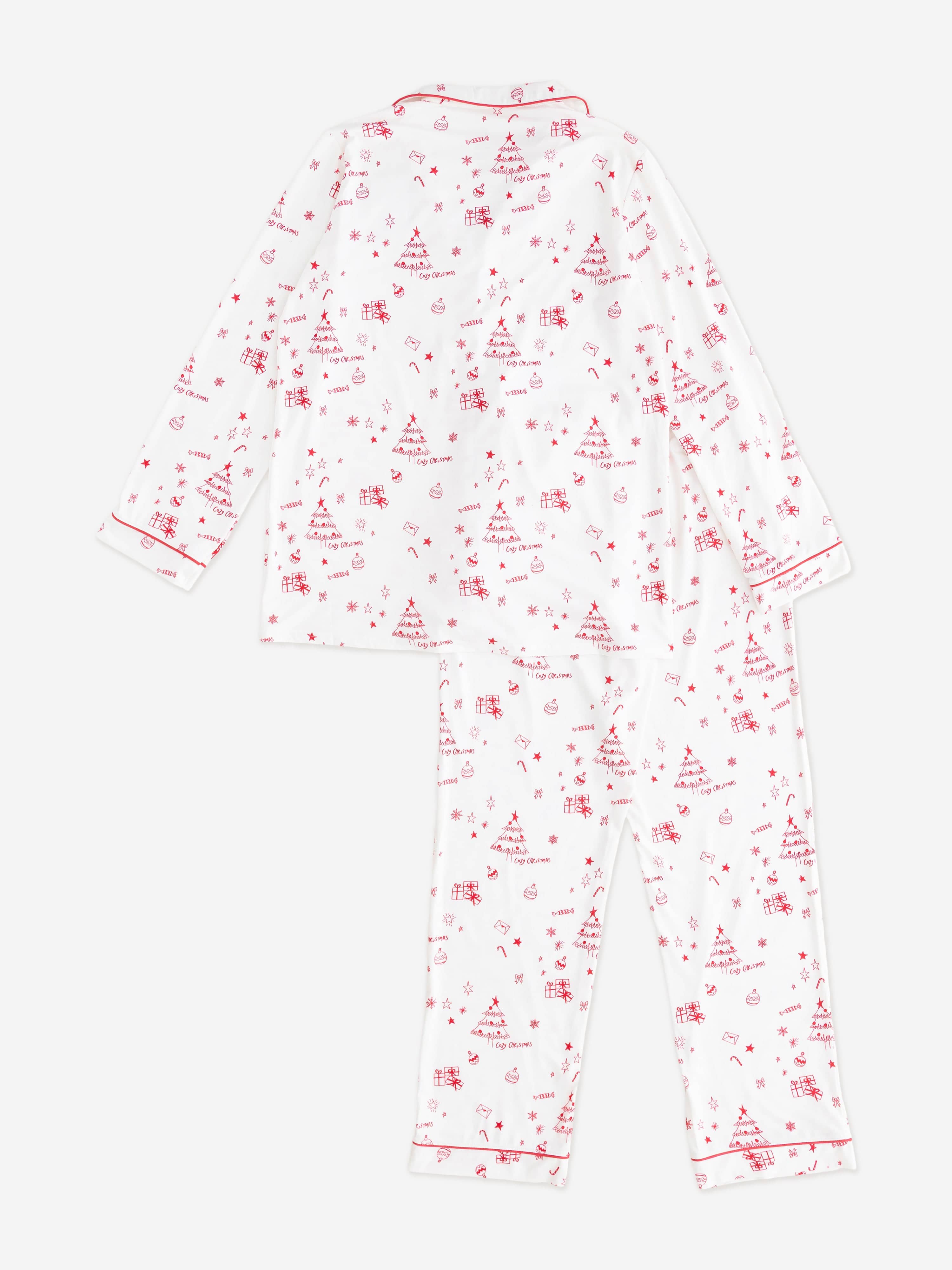 Cozy Crew Club Adult COZY Fa La La Christmas Pyjamas in Ivory