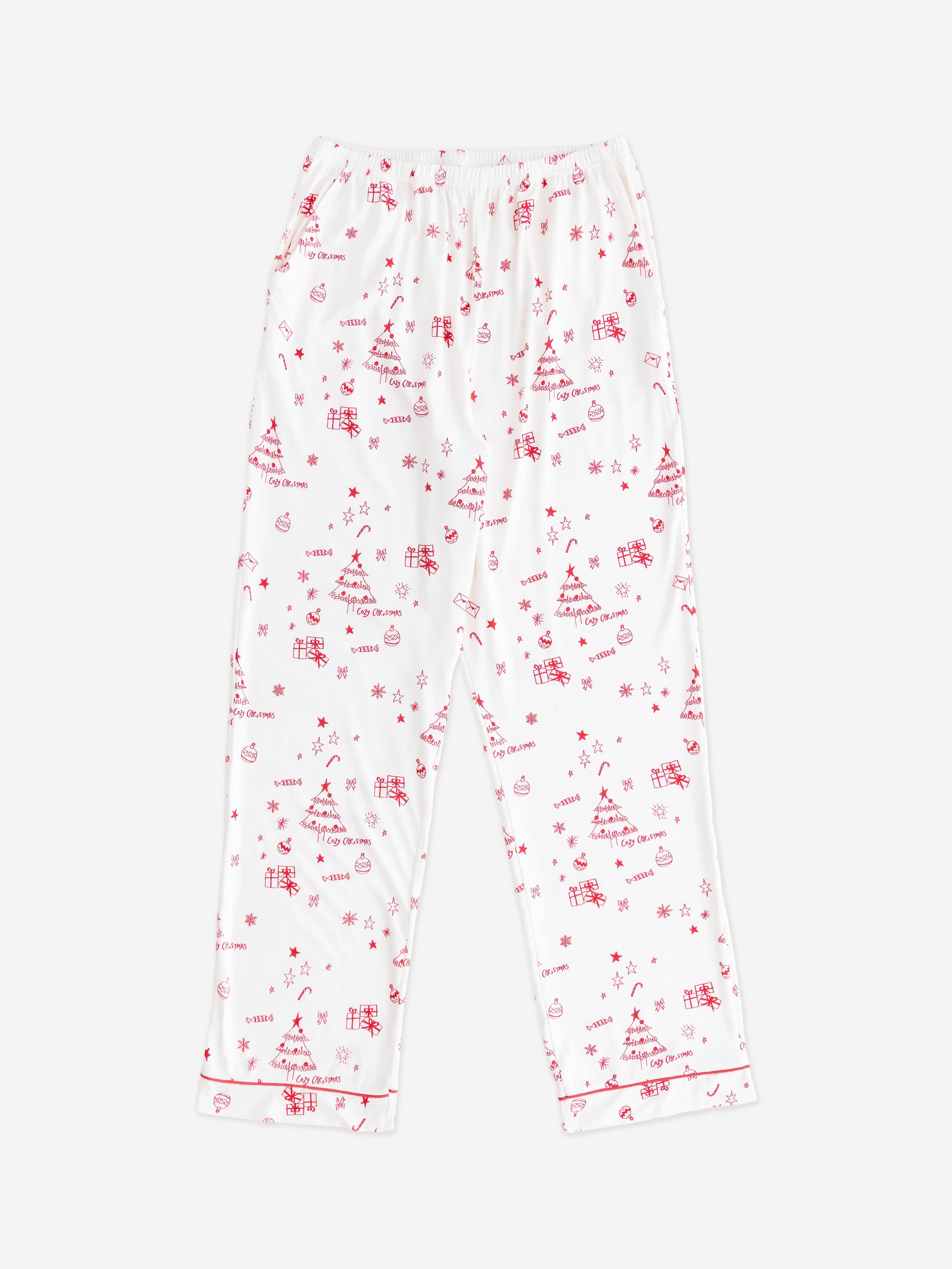 Cozy Crew Club Adult COZY Fa La La Christmas Pyjamas in Ivory